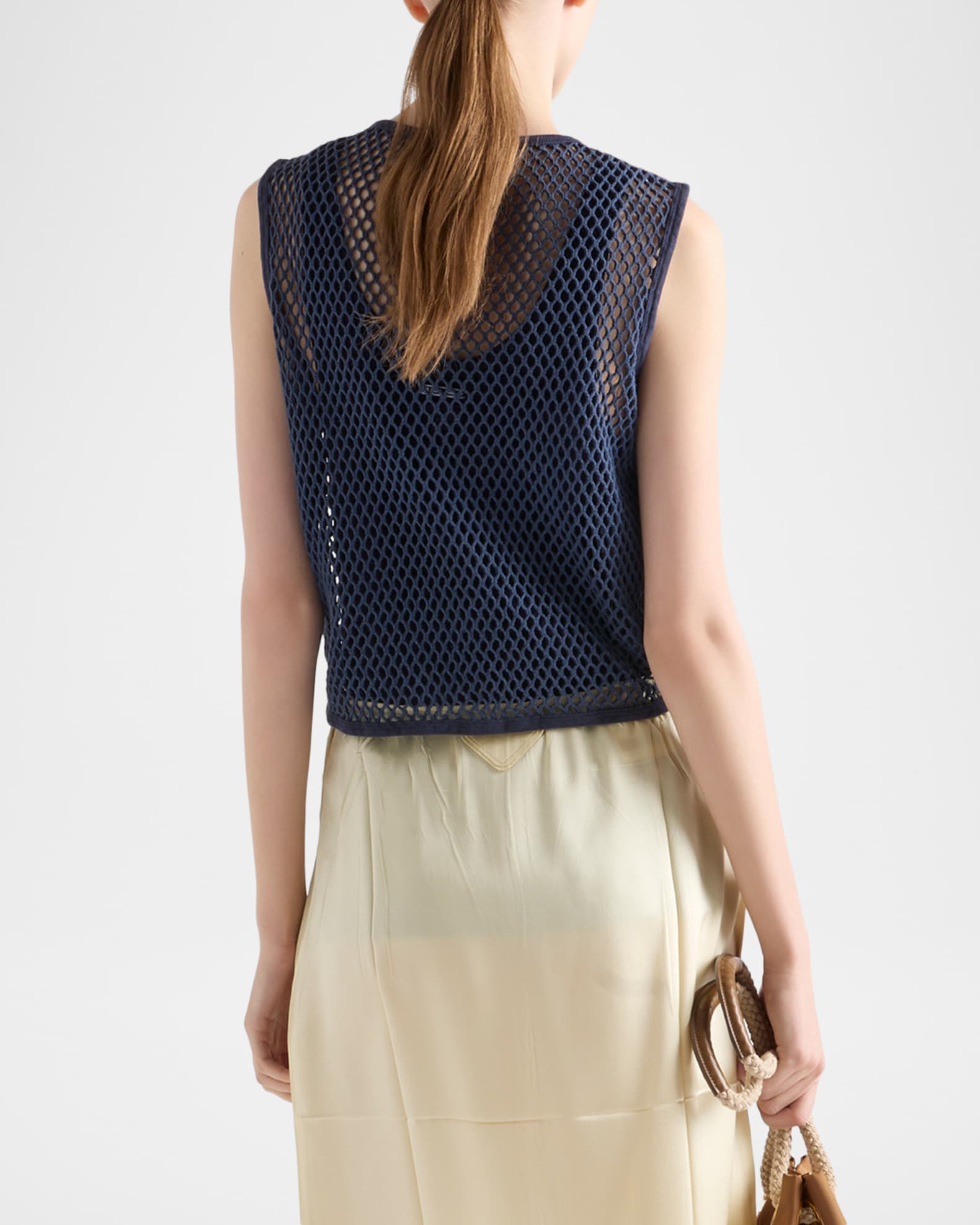 Prada Cotton Mesh Tank Top | Neiman Marcus