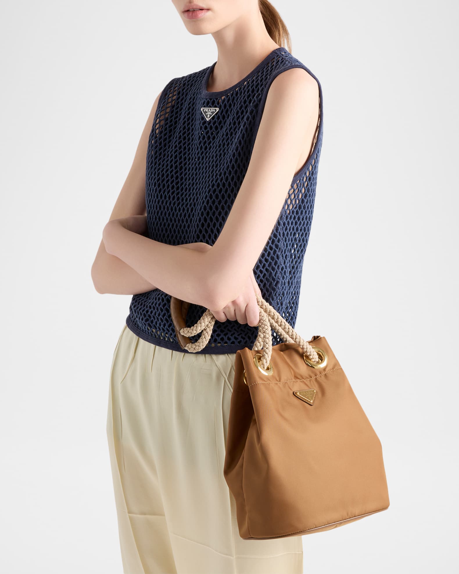 Prada Cotton Mesh Tank Top | Neiman Marcus