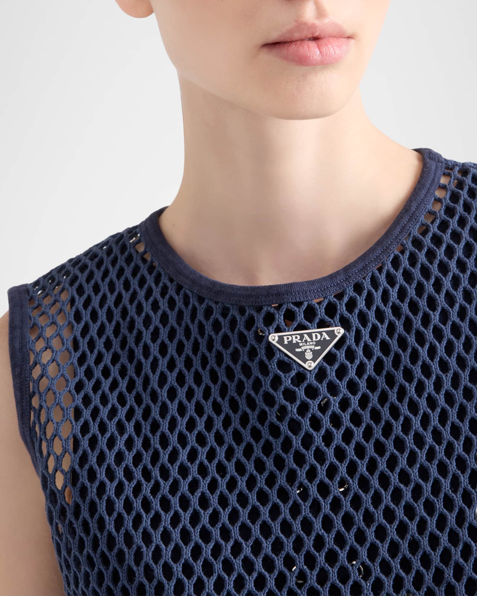 Prada Cotton Mesh Tank Top | Neiman Marcus