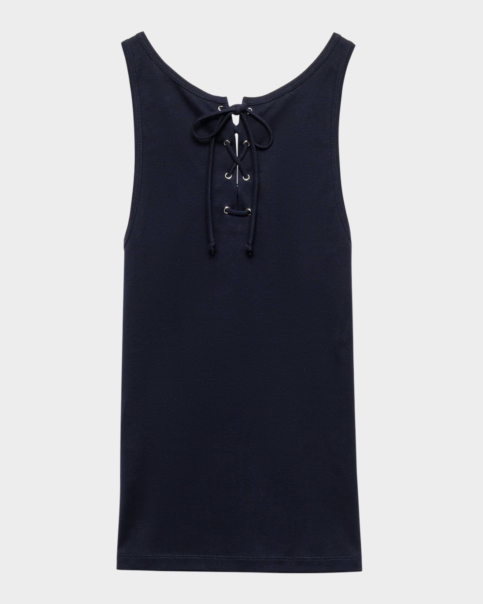 Prada Laced Cotton Tank Top | Neiman Marcus