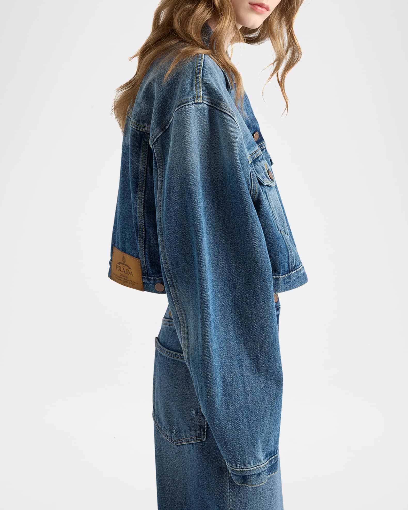 Prada Boxy Denim Blouson Jacket | Neiman Marcus