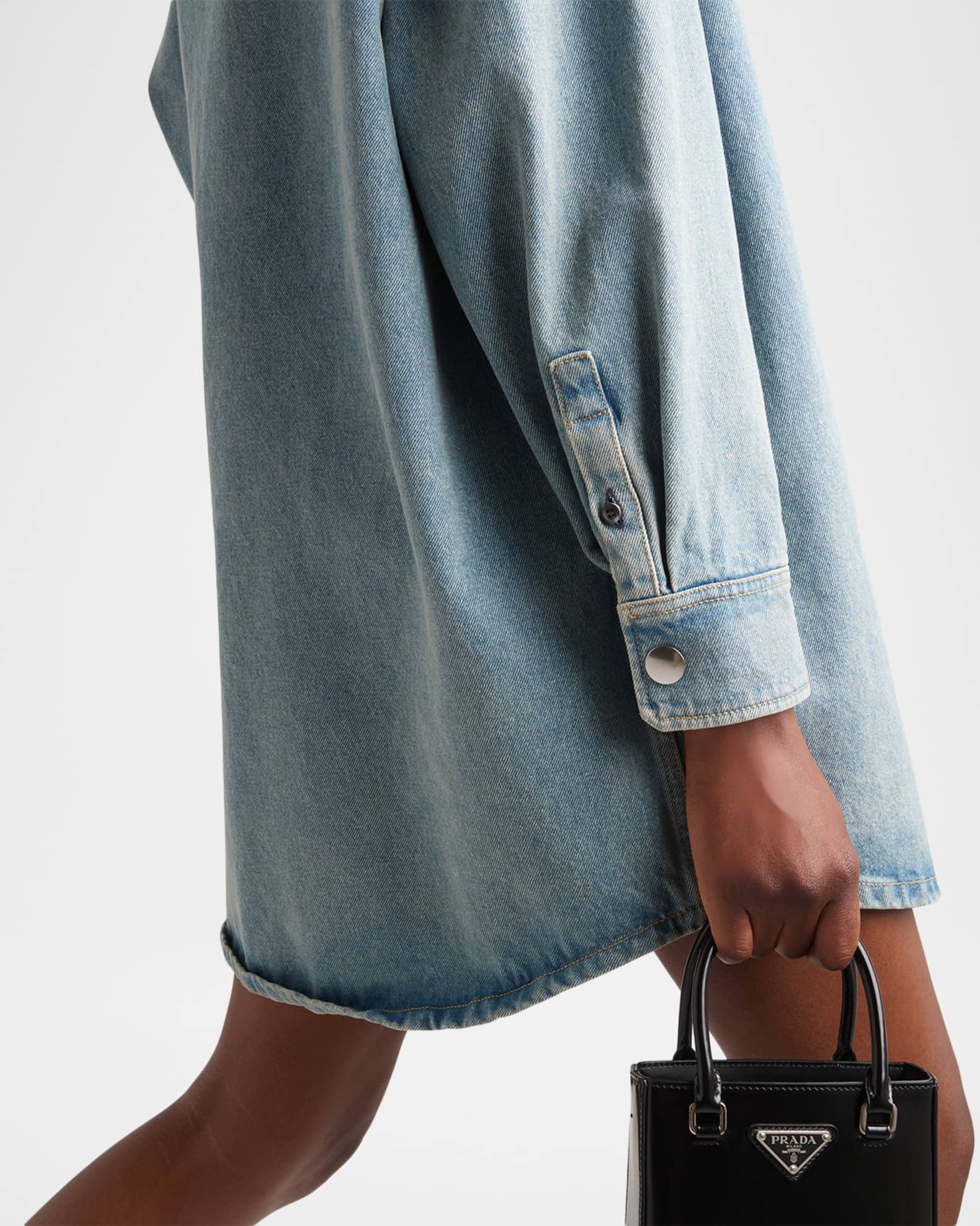 Prada Oversized Organic Denim Shirt | Neiman Marcus