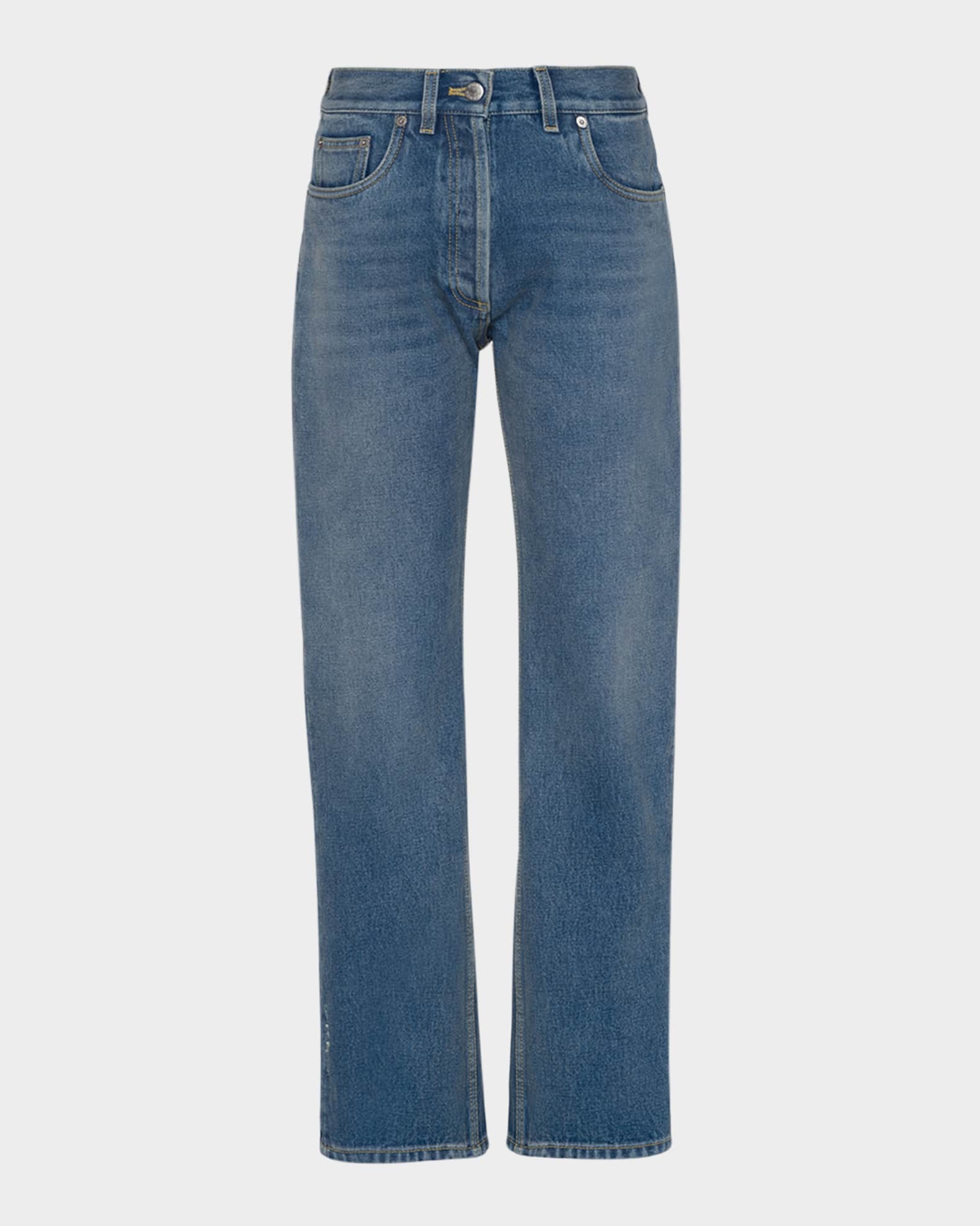 PRADA 5ポケットデニム ジーパン クロップド ロゴ Organic denim Prada Organic Denim Five-Pocket Jeans | Neiman Marcus