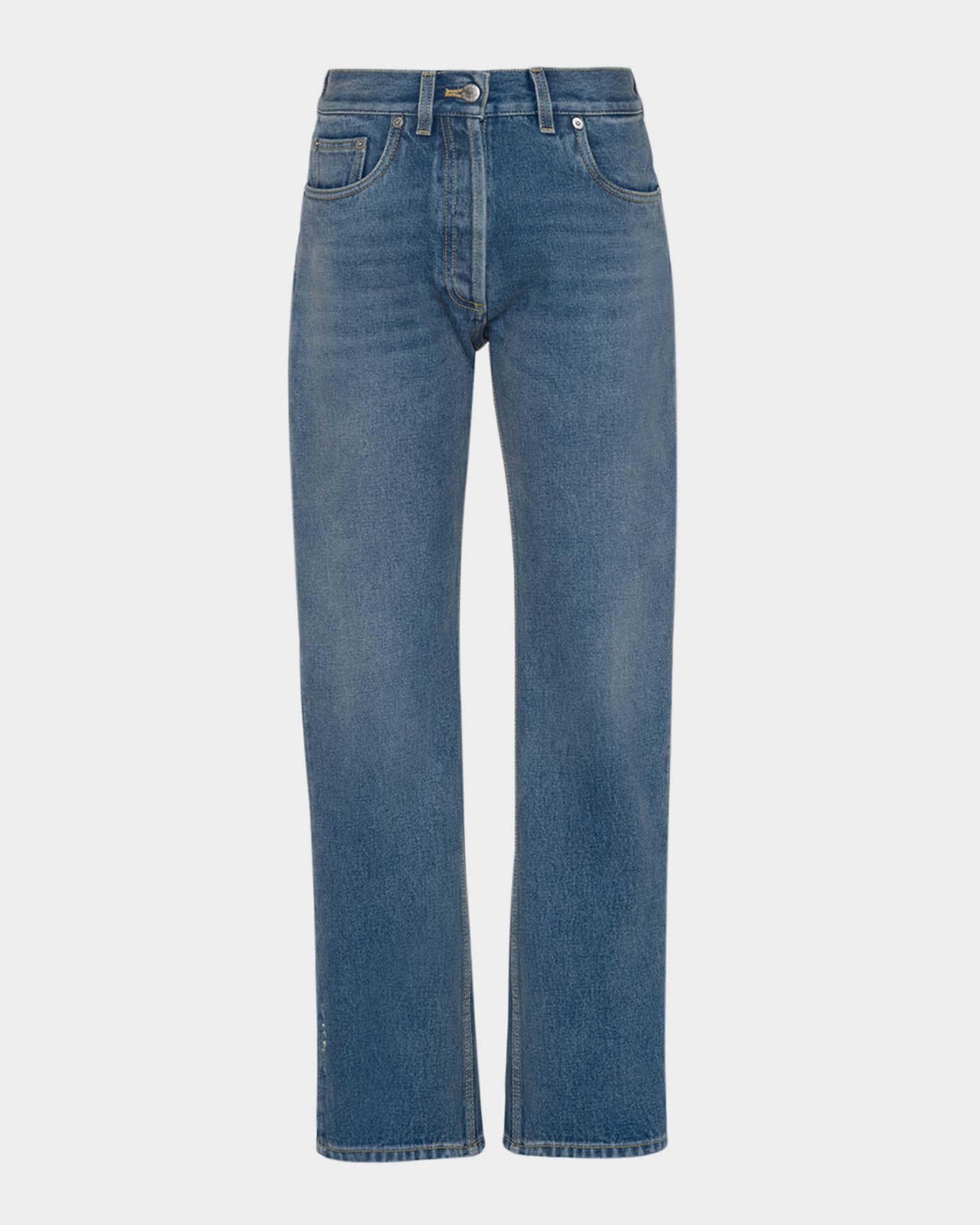 【プラダ・PRADA】High-waisted denim jeans Prada High-Waisted Denim Jeans | Neiman Marcus