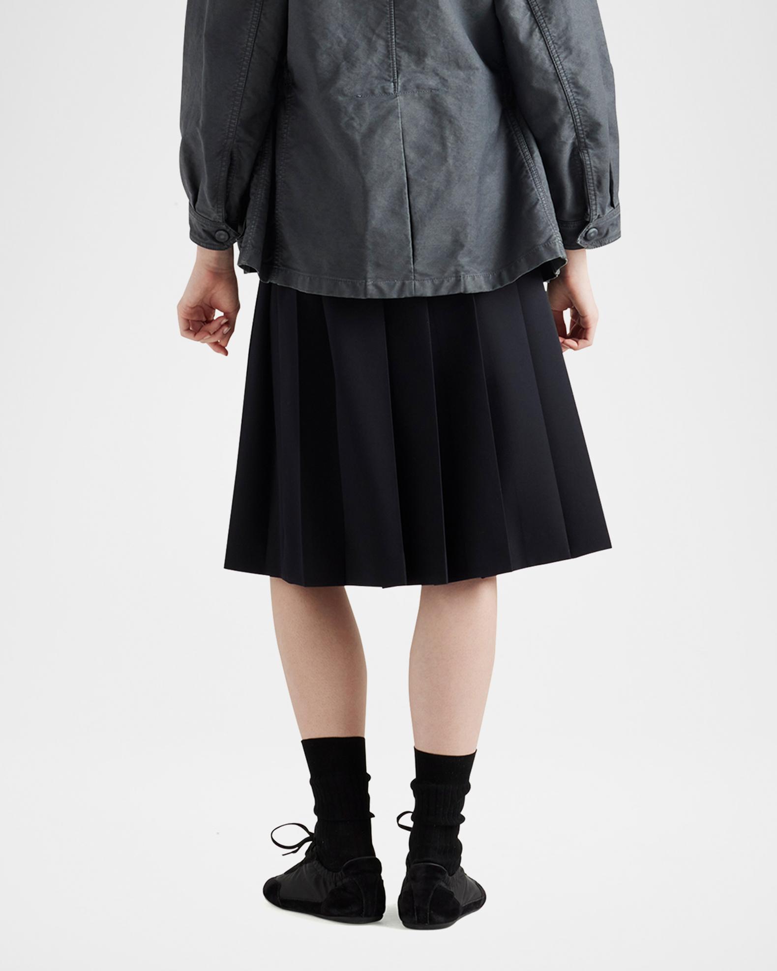Prada Pleated Wool Belted Skirt | Neiman Marcus