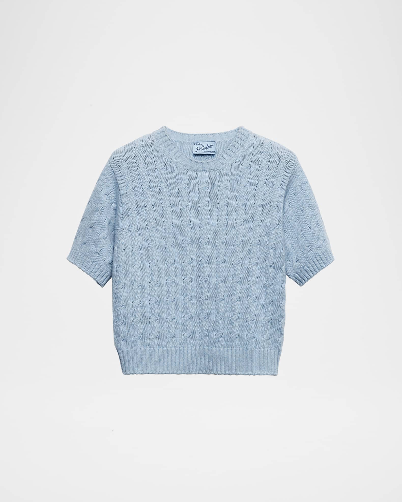 Prada Boxy Cable Cashmere Sweater | Neiman Marcus
