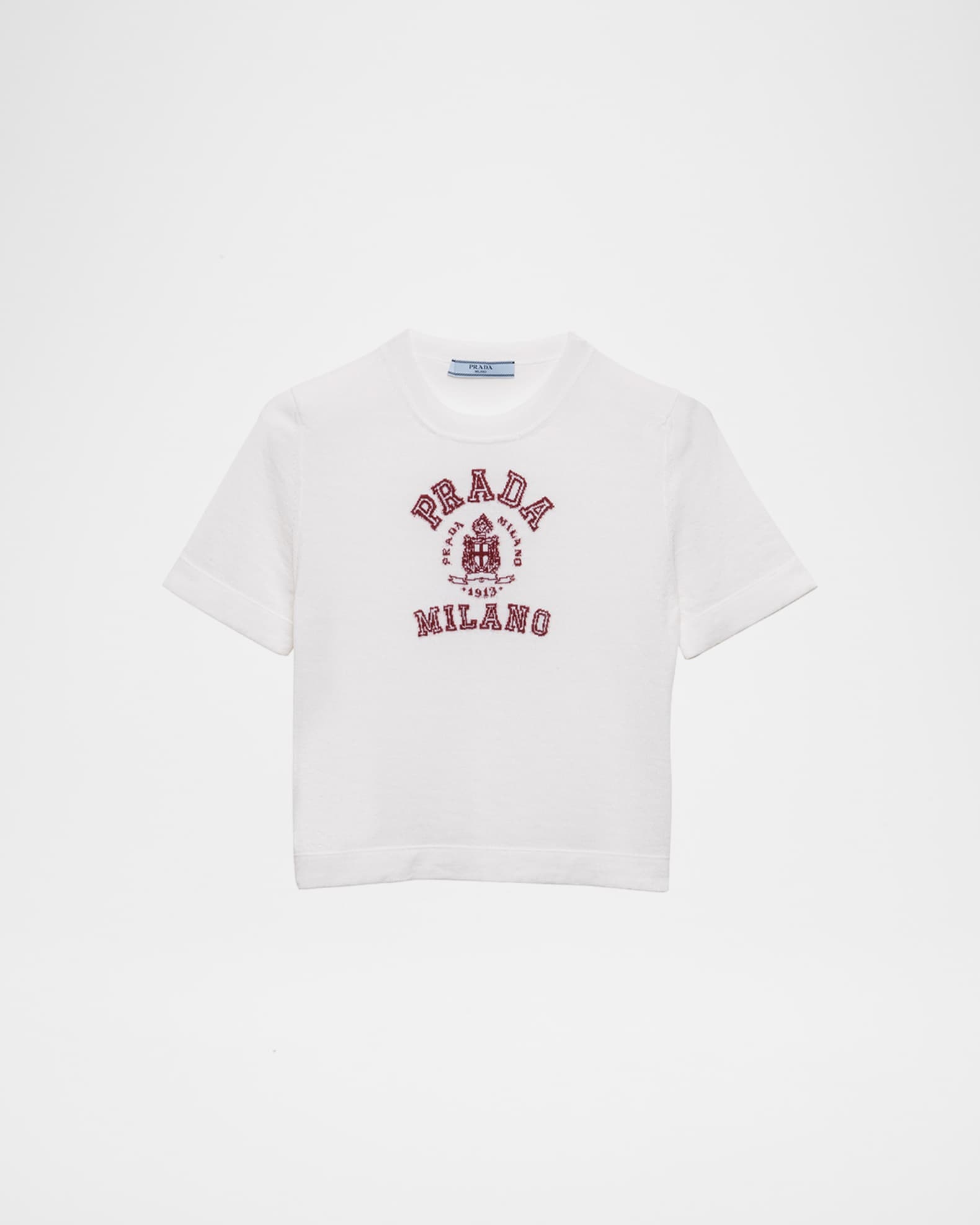 Intarsia Logo Short-Sleeve Cashmere Tee 0
