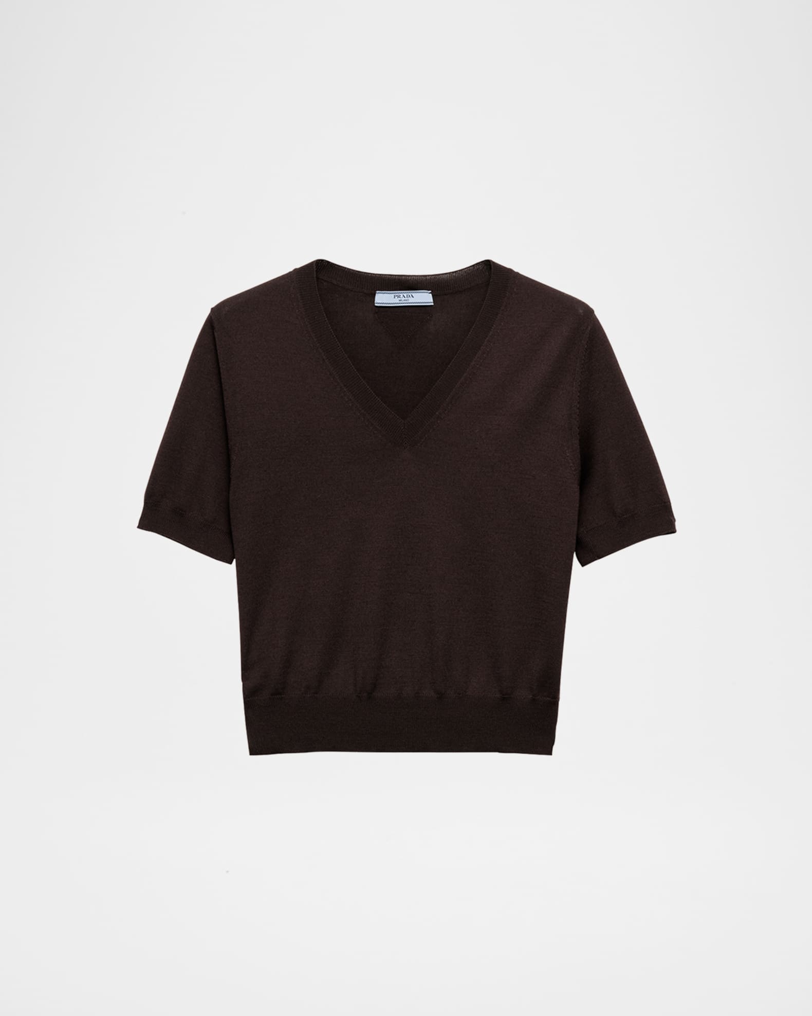 【NEW限定品】 Sleeve Short V-Neck Prada Boxy Marcus Neiman | Sweater Wool トップス