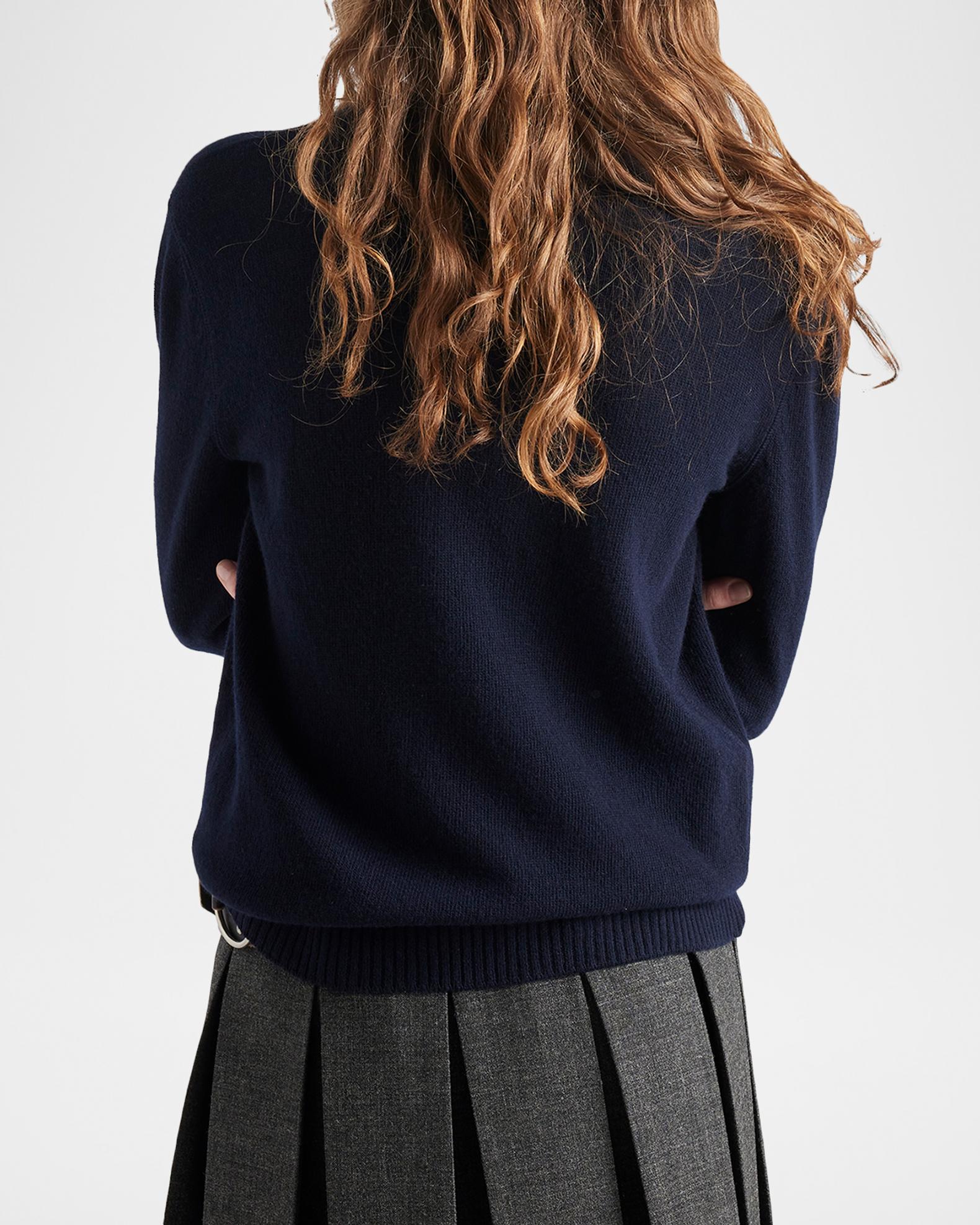 Prada Wool-Cashmere Boxy Intarsia Logo Sweater | Neiman Marcus