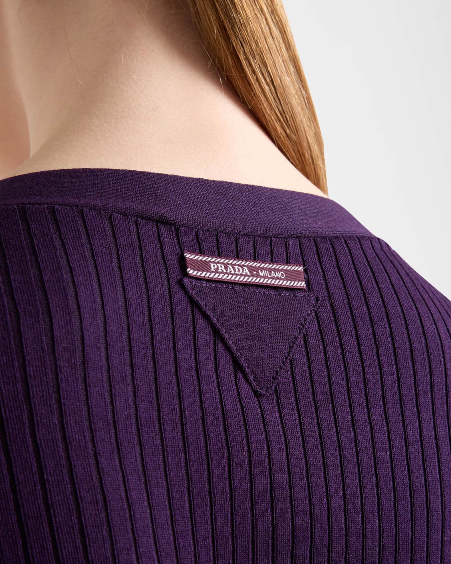 Prada ribbed-knit Wool Cardigan | Blue | FARFETCH