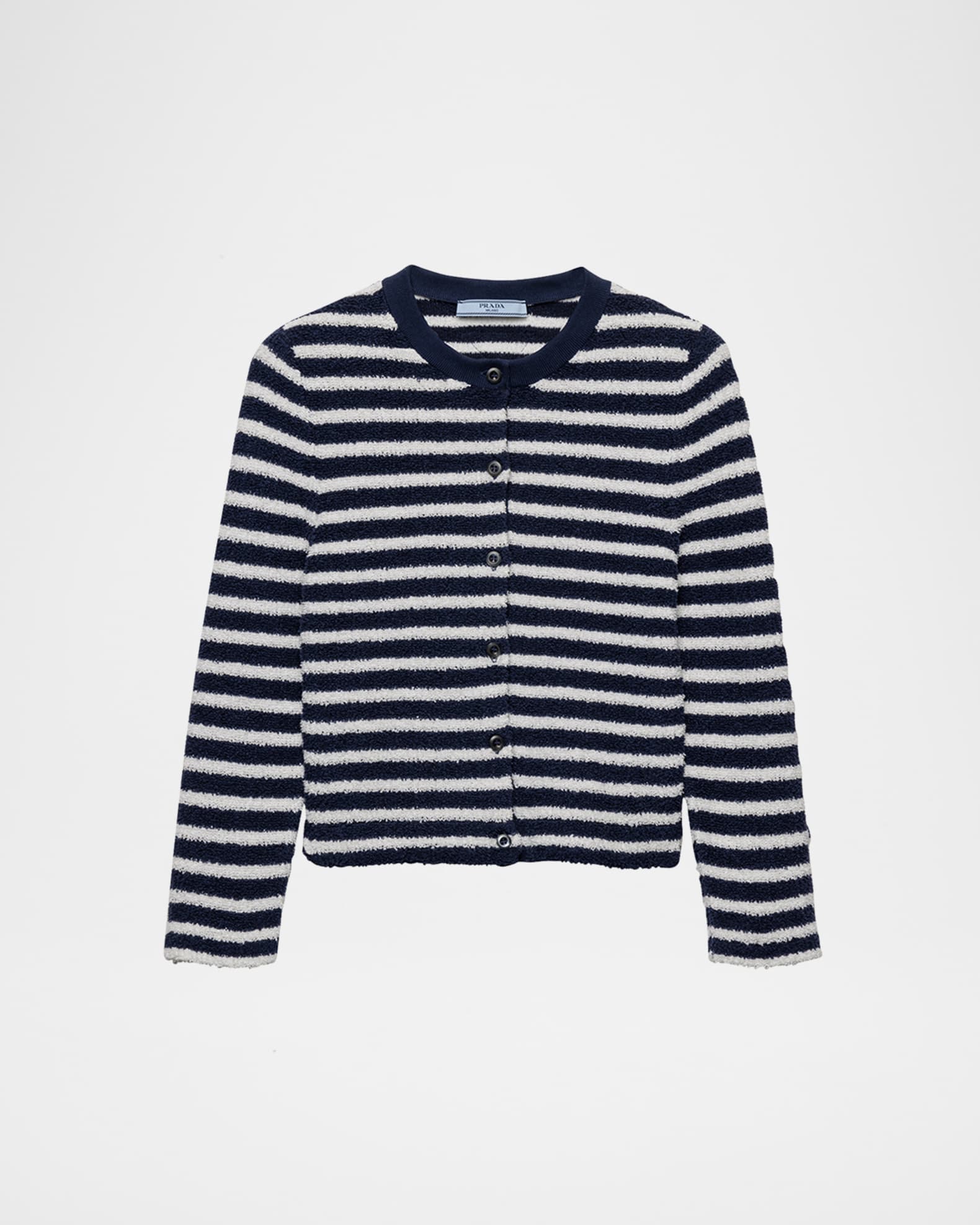 Striped Three-Quarter Sleeve Knit Cardigan 0