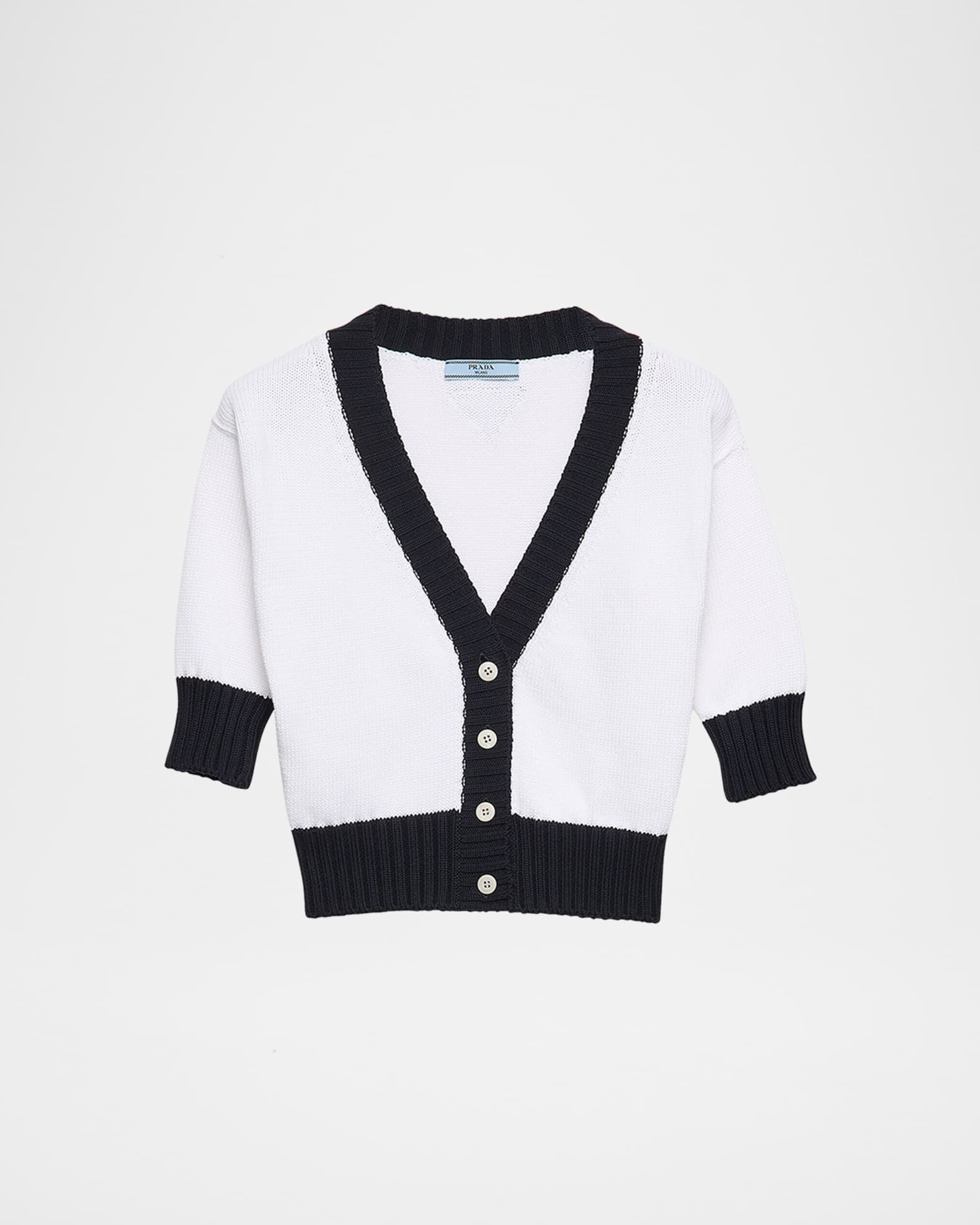 「高評価！」注目のレビュ Cotton Cropped Prada Cardigan Marcus Neiman | トップス