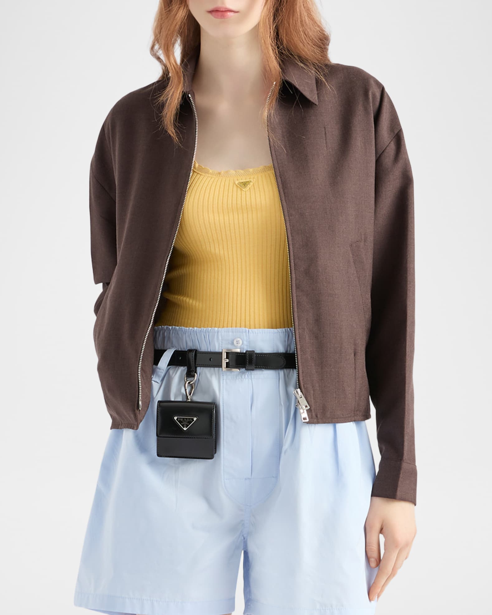 プラダ ブラック タンクトップ PRADA(プラダ) ロゴ タンクトップ ノースリーブ リブニット (PRADA