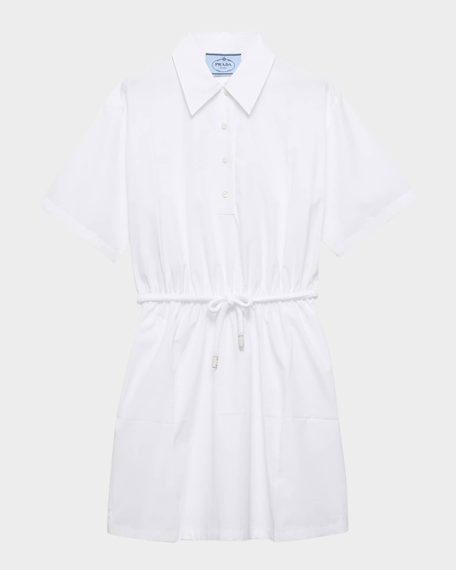 ワンピース Prada short plush dress Prada Short-Sleeve Poplin Shirtdress | Neiman Marcus
