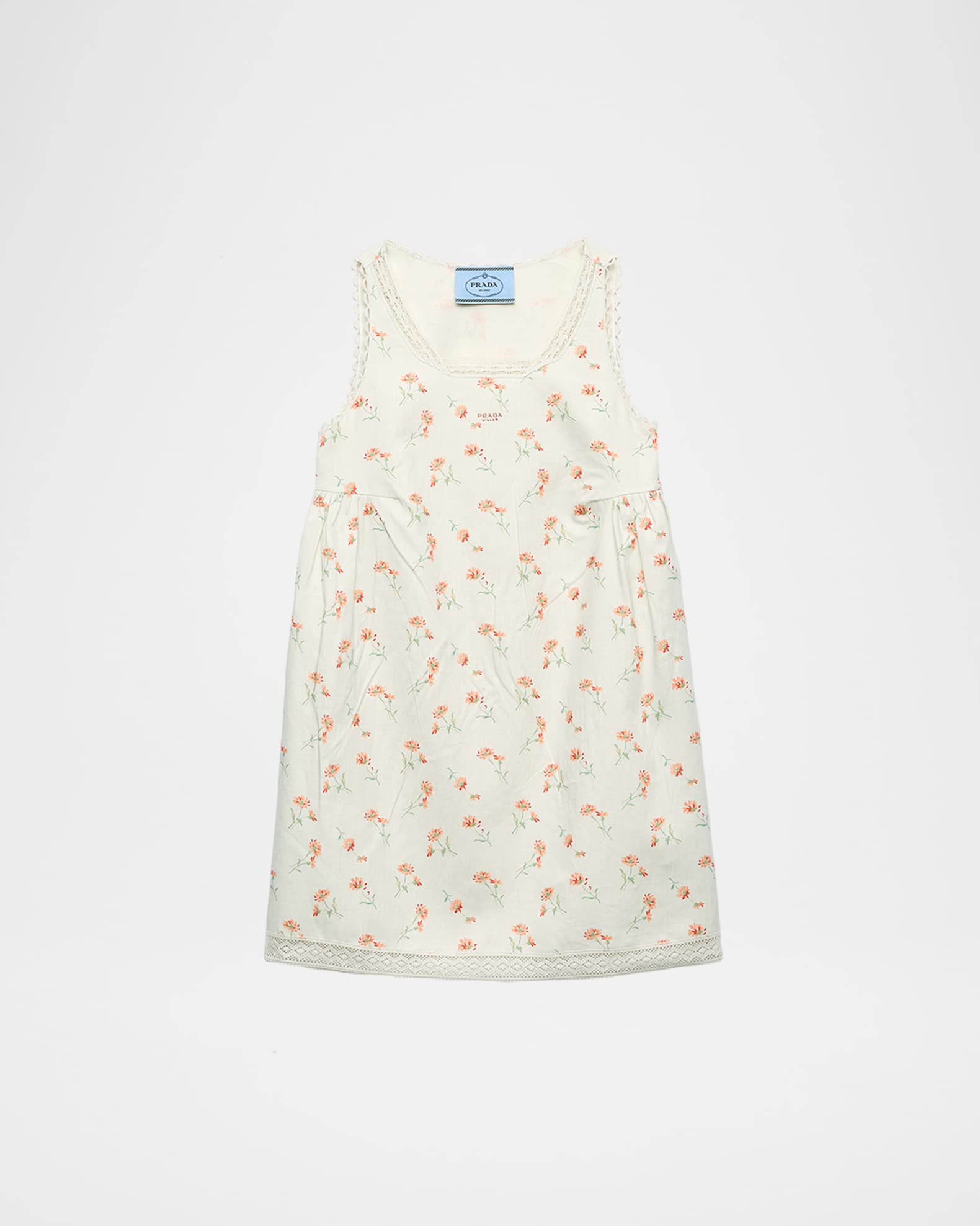 Lino Flower-Print Sleeveless Mini Babydoll Dress 0