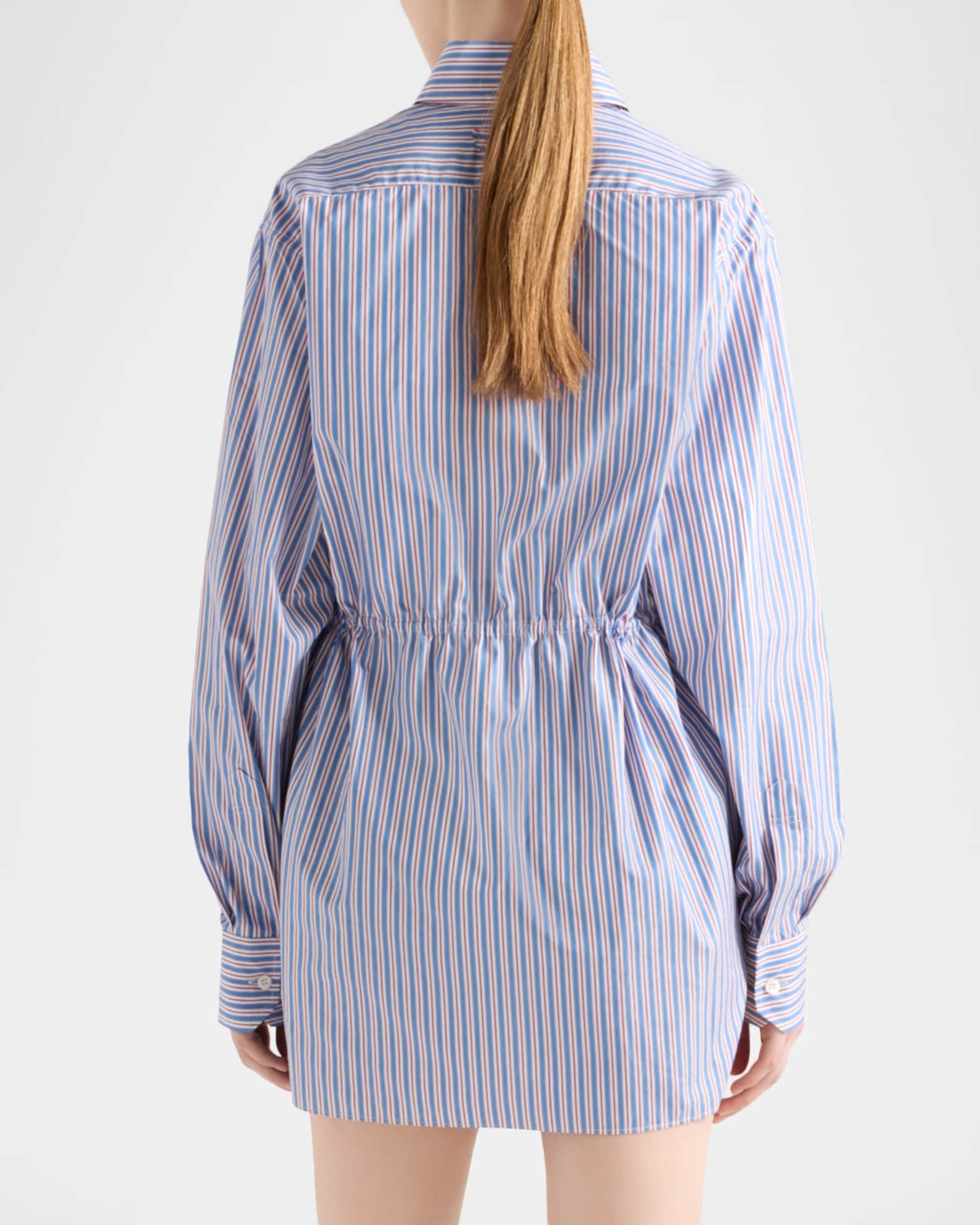 2278 未使用✨PRADA 21ss striped silk shirt 【公式通販】