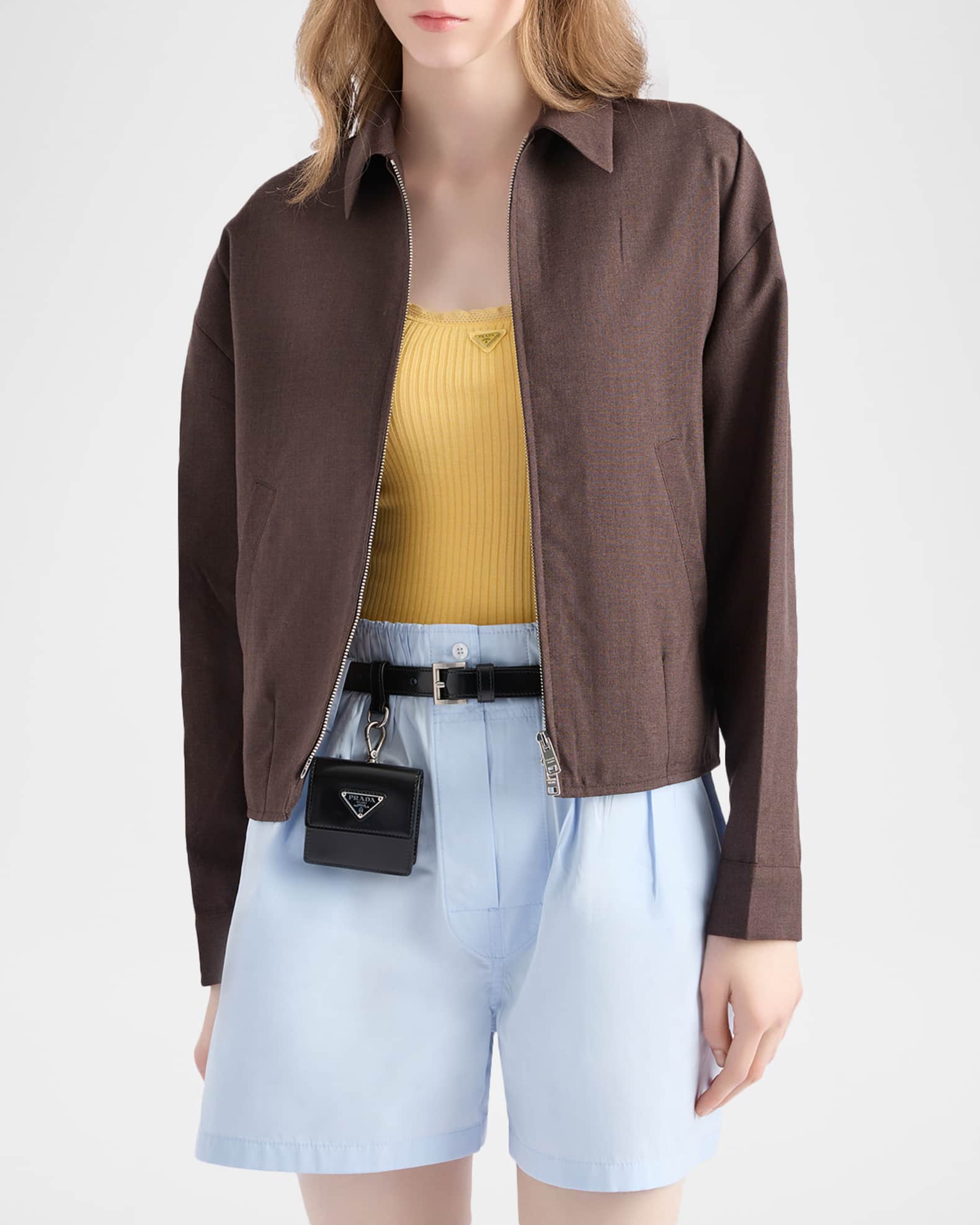 Prada Kid Mohair Blouson Jacket | Neiman Marcus