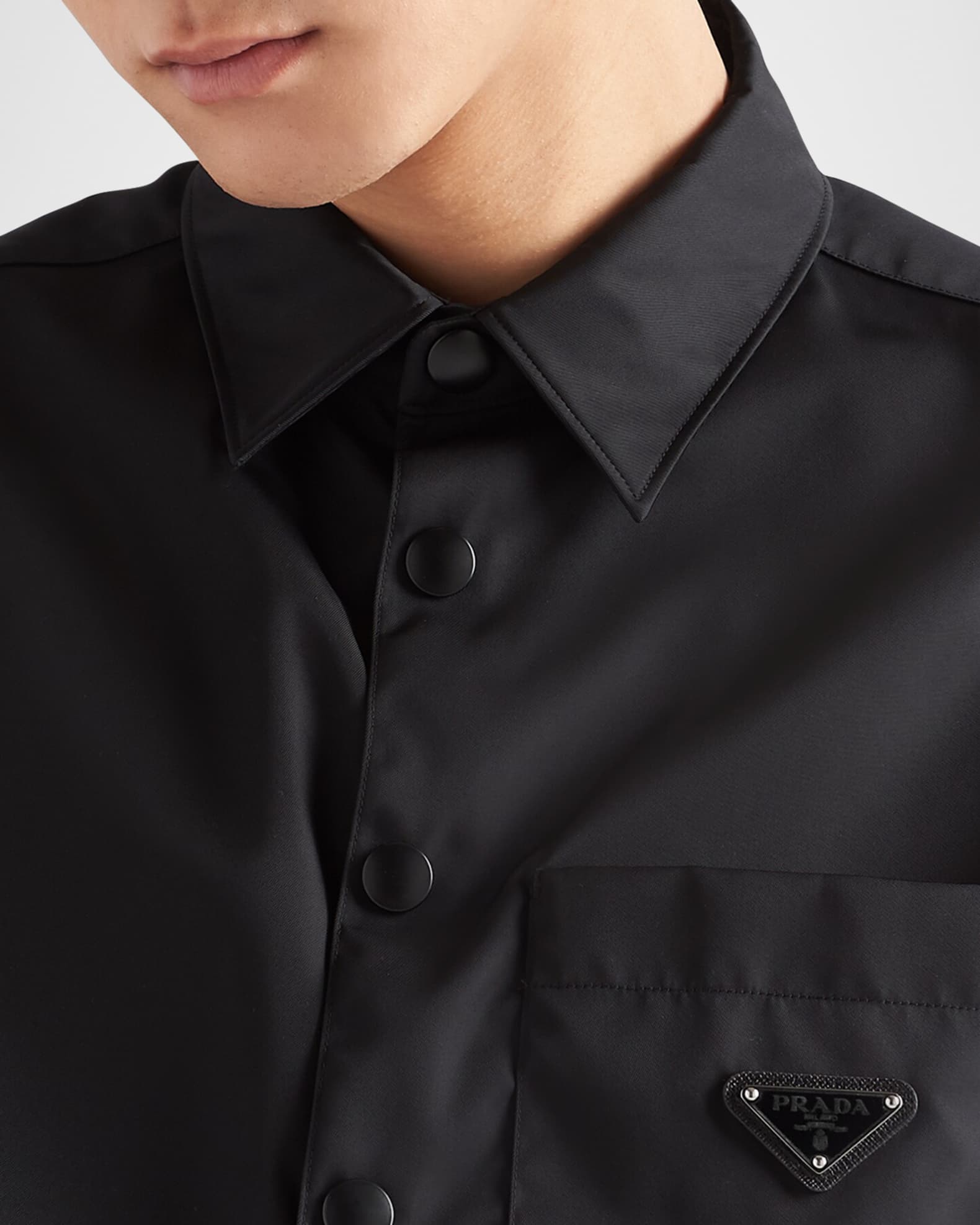 Prada Men's Re-Nylon Button-Front Shirt | Neiman Marcus