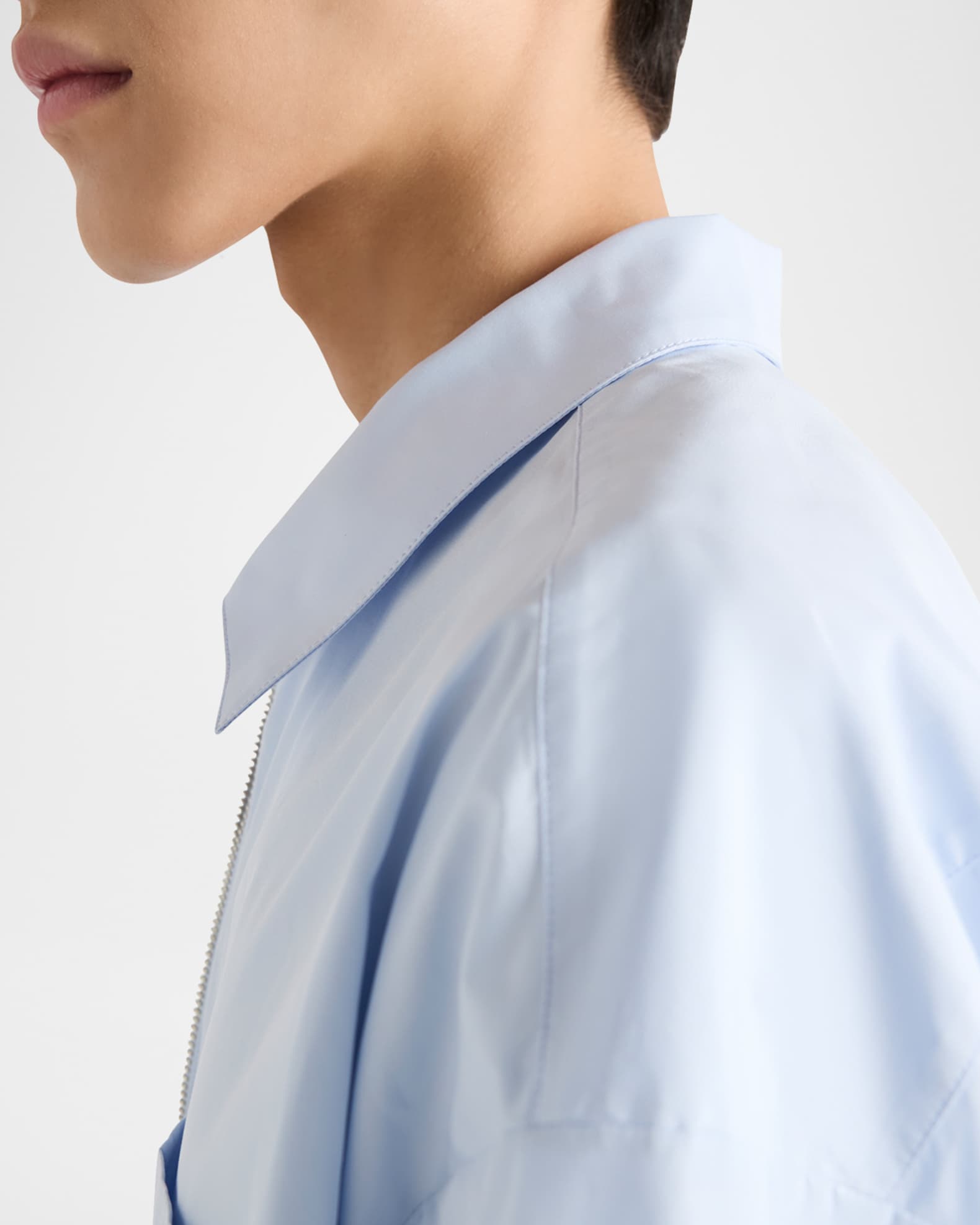 Prada Men's Poplin Zip-Up Overshirt | Neiman Marcus
