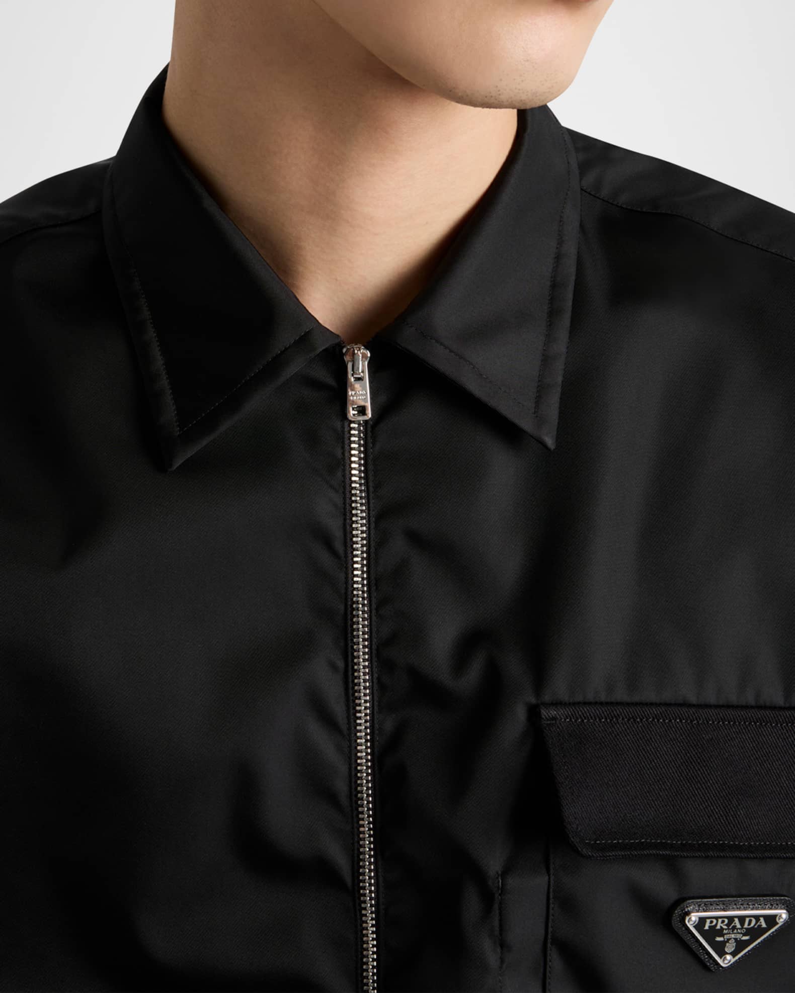 Prada Men's Re-Nylon Zip Shirt | Neiman Marcus