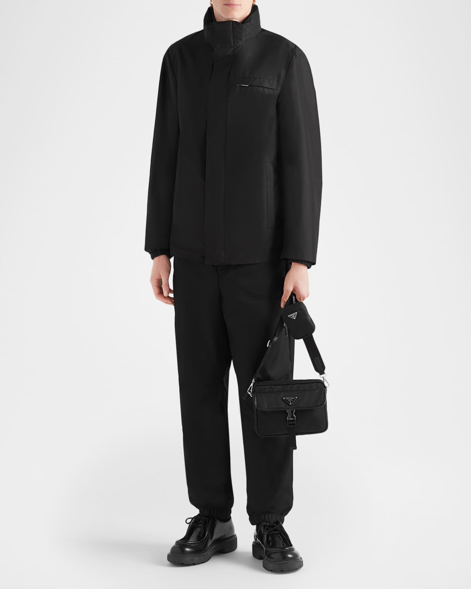 Prada Men's Technical Fabric Zip Blouson Jacket | Neiman Marcus