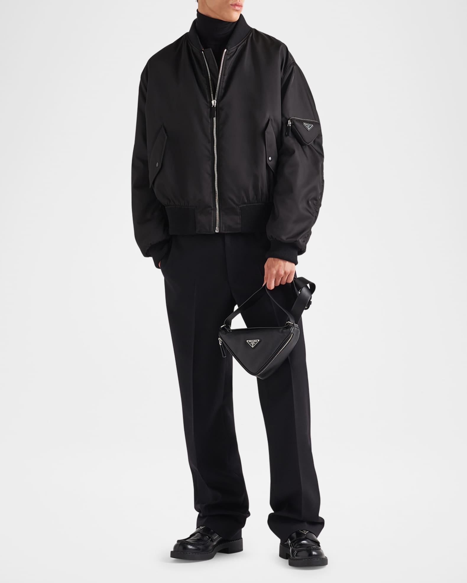 Prada Men's Re-Nylon Bomber Jacket | Neiman Marcus