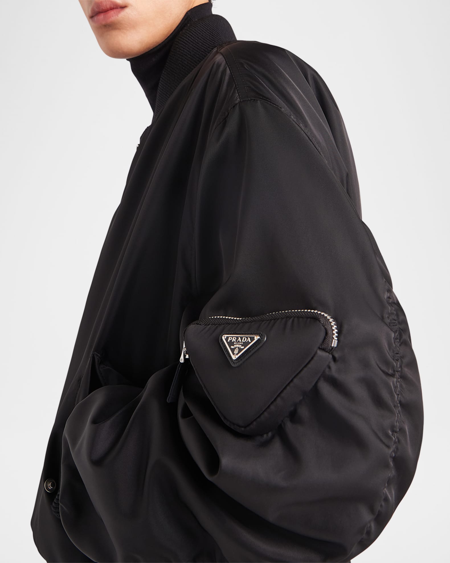 Prada Men's Re-Nylon Bomber Jacket | Neiman Marcus