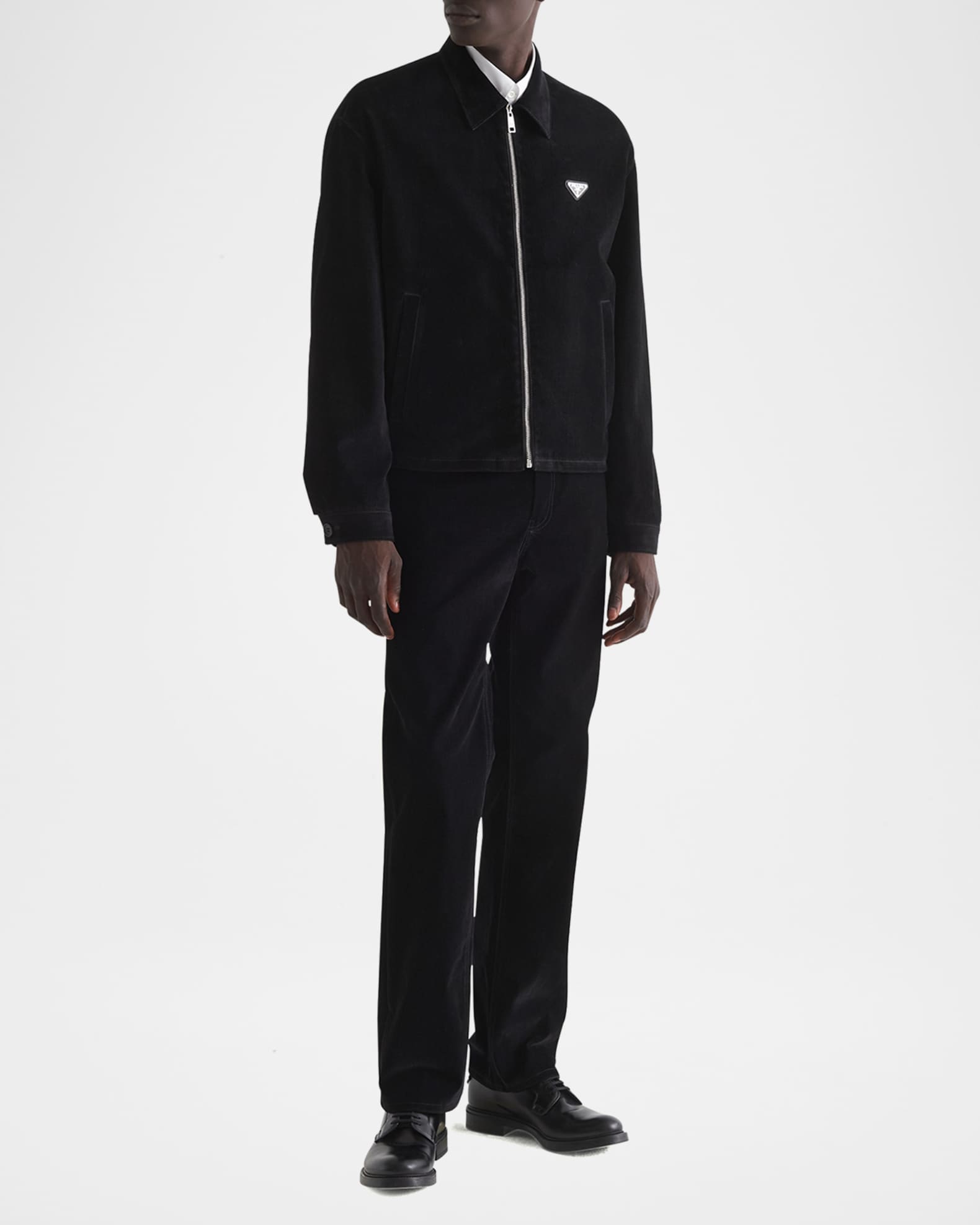 ジャケット PRADA | Velvet denim blouson jacket GFB296_12HO_F0557_S_222 Prada Men's Velvet Denim Blouson Jacket | Neiman Marcus