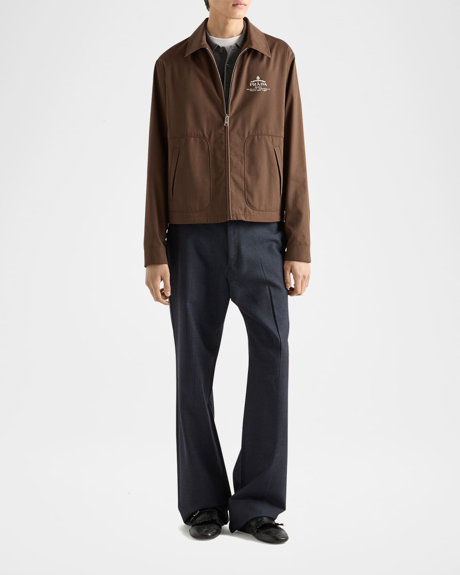 は*ュ様 PRADA archive short blouson Prada Men's Archive Poplin Jacket | Neiman Marcus