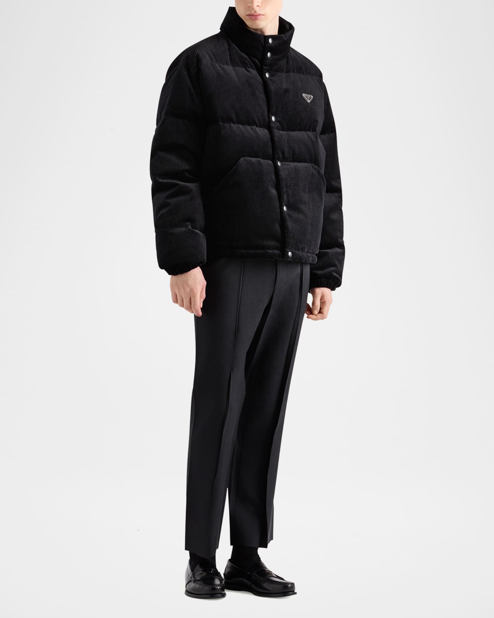 [男女兼用]◆NERDY◆Corduroy Down Jacket◆ダウンジャケット Prada Men's Corduroy Puffer Jacket | Neiman Marcus
