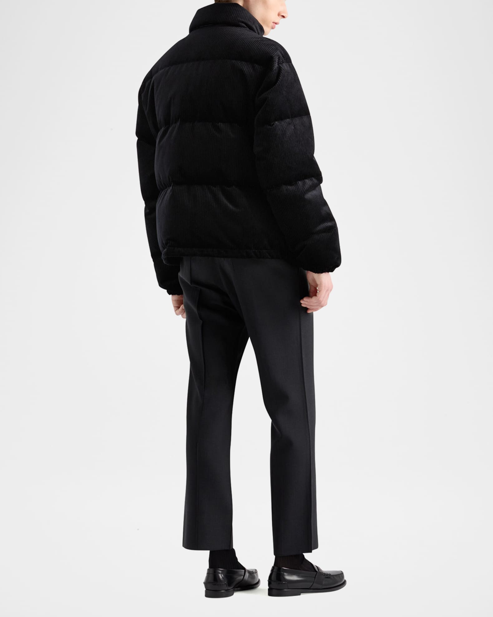 Prada Men's Corduroy Puffer Jacket | Neiman Marcus