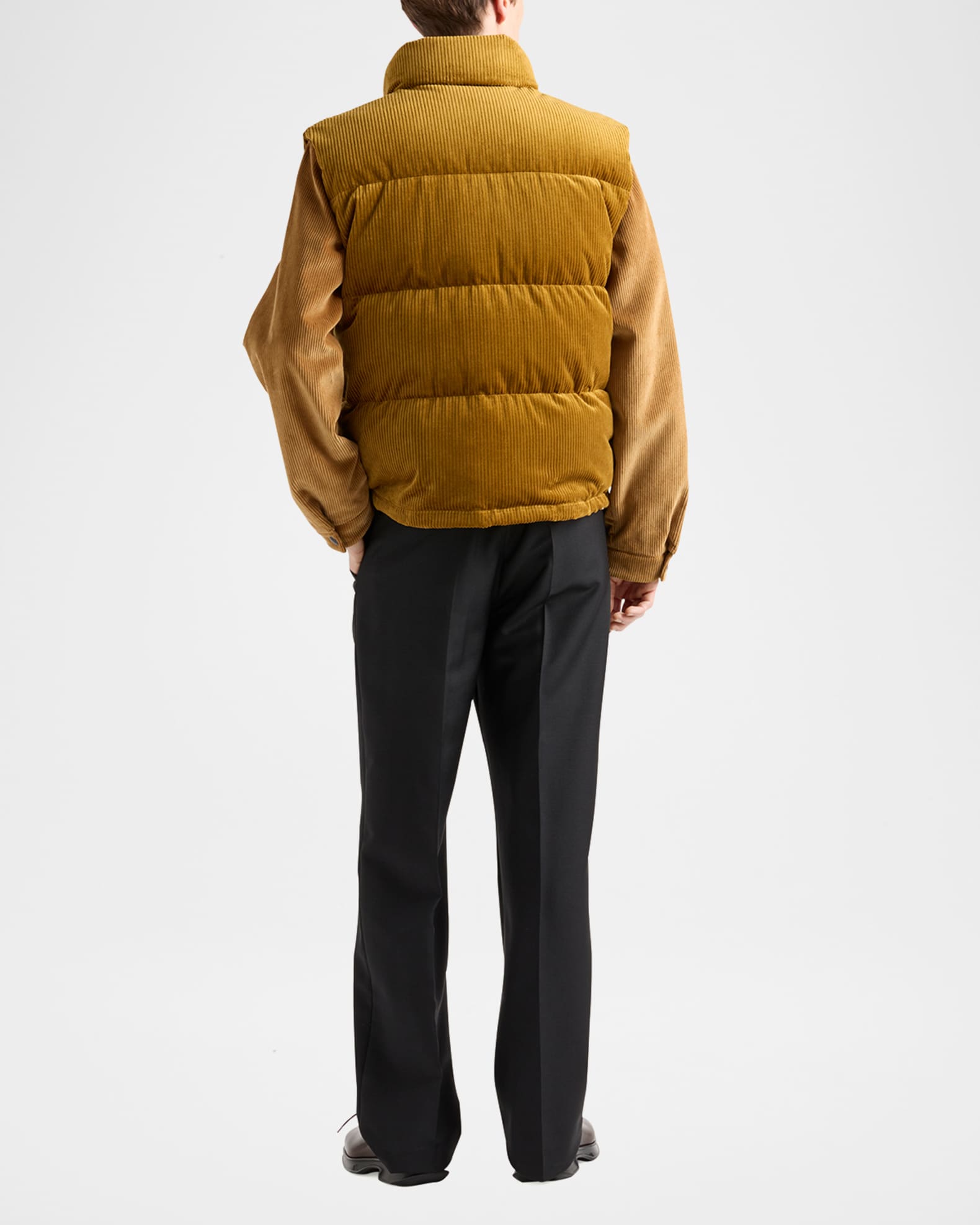 Prada Men's Corduroy Down Vest | Neiman Marcus