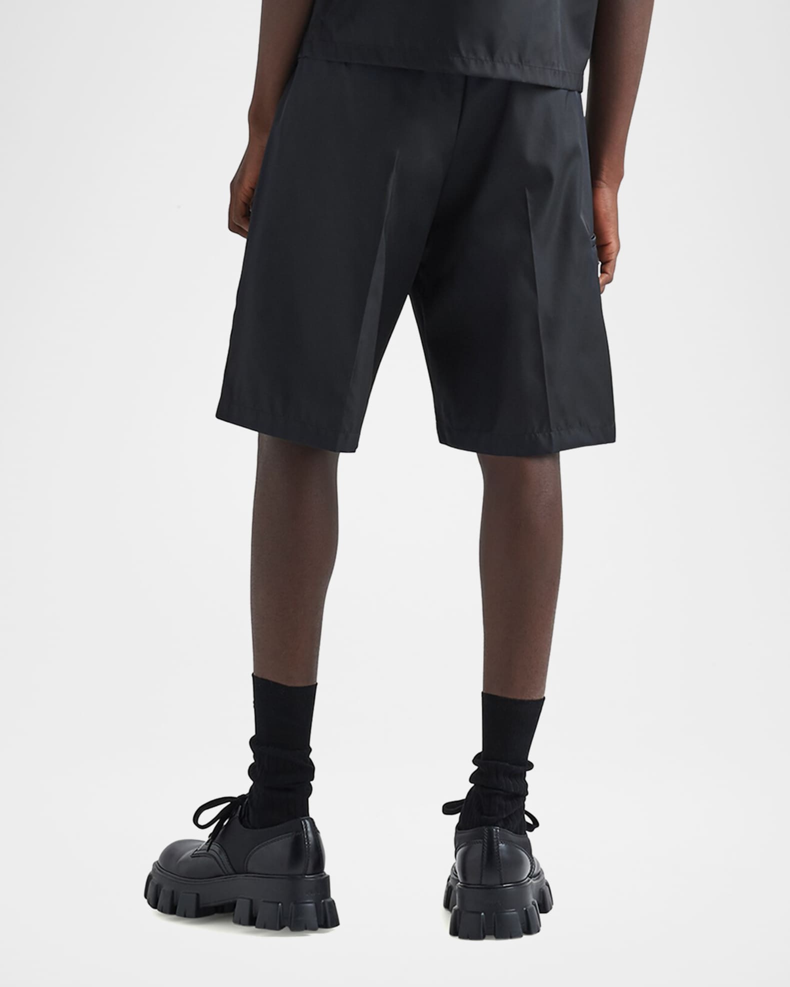 Prada Men's Re-Nylon Printed Bermuda Shorts | Neiman Marcus