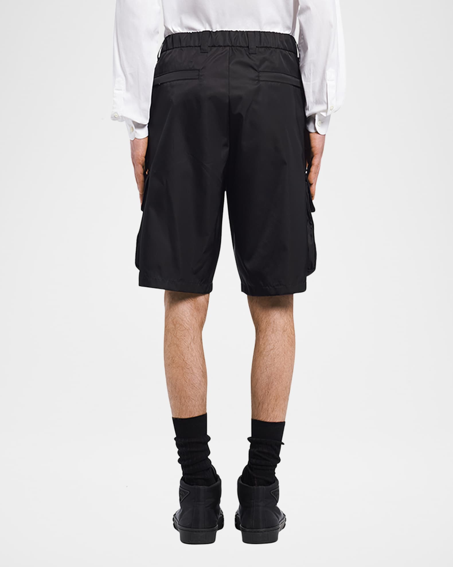 【プラダ・PRADA】Pique shorts Black Piqué Bermudas with tape seams | PRADA