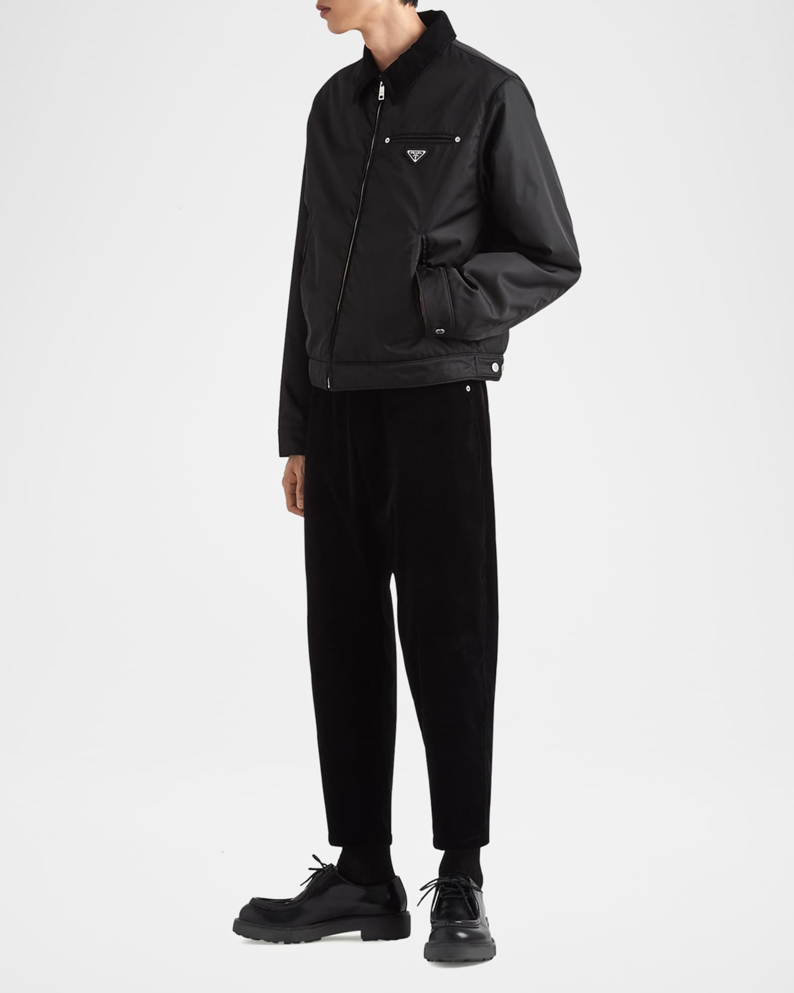 Prada Men's Corduroy Triangle Logo Pants | Neiman Marcus