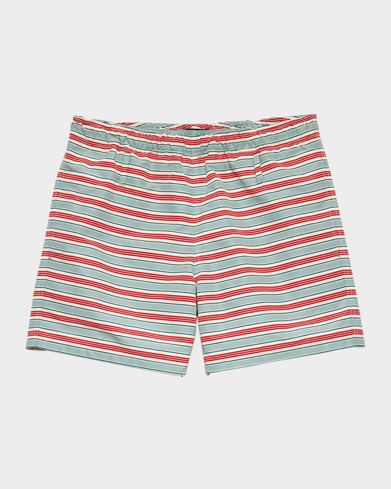 Men's Stripe Technical Fabric Swim Trunks 0
