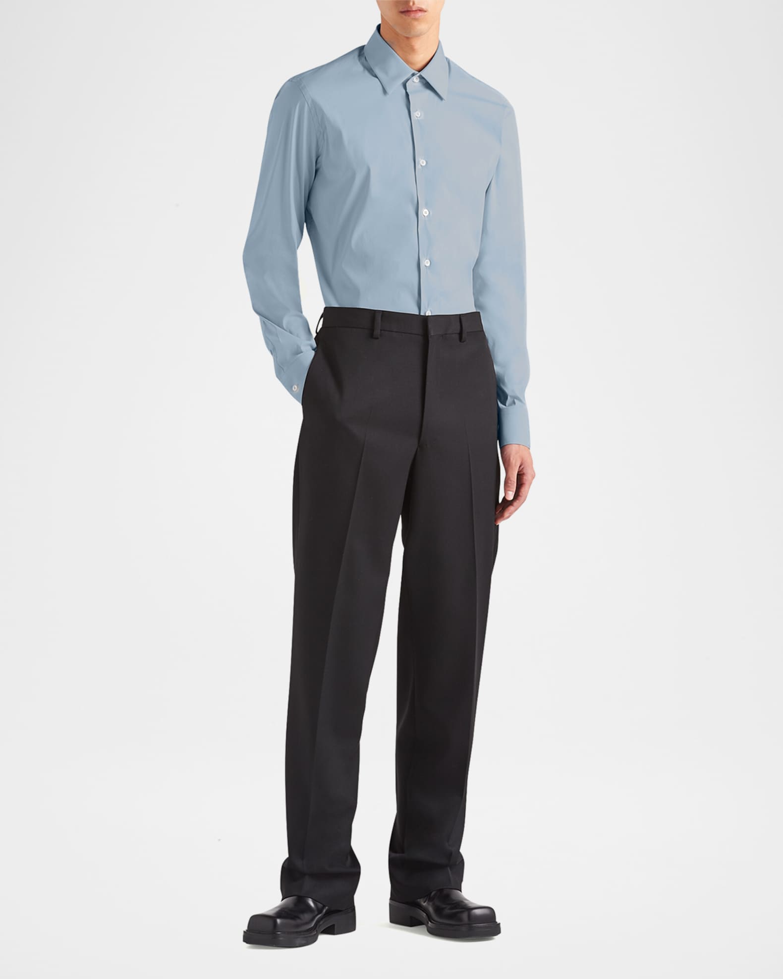 Prada Men's Stretch Poplin Dress Shirt | Neiman Marcus