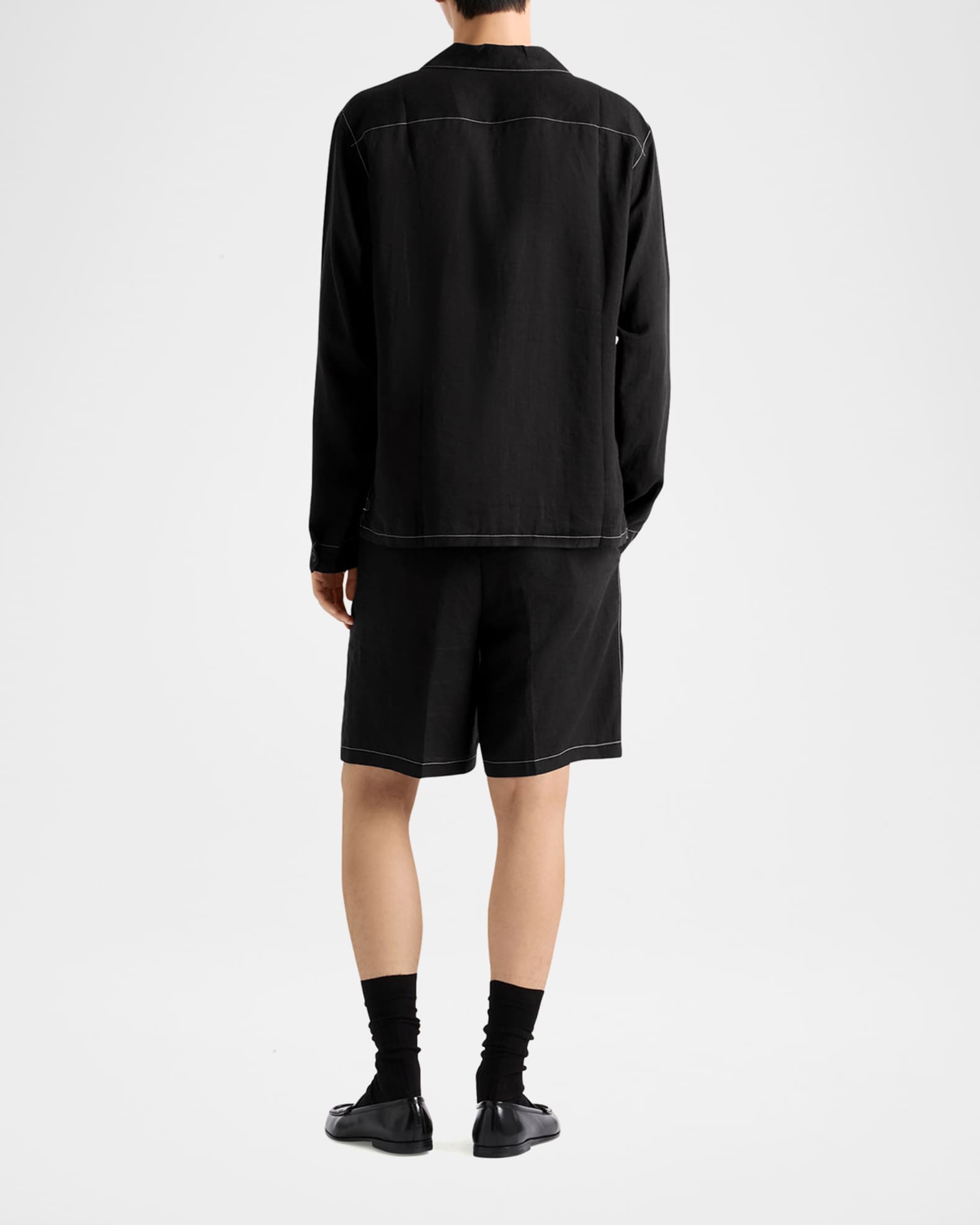 Prada Men's Linen Shirt | Neiman Marcus