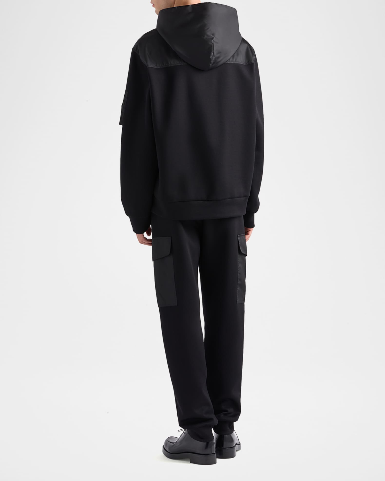 トップス Prada nylon hoodie SJC569 Prada Men's Tonal Cotton and Nylon Hoodie | Neiman Marcus