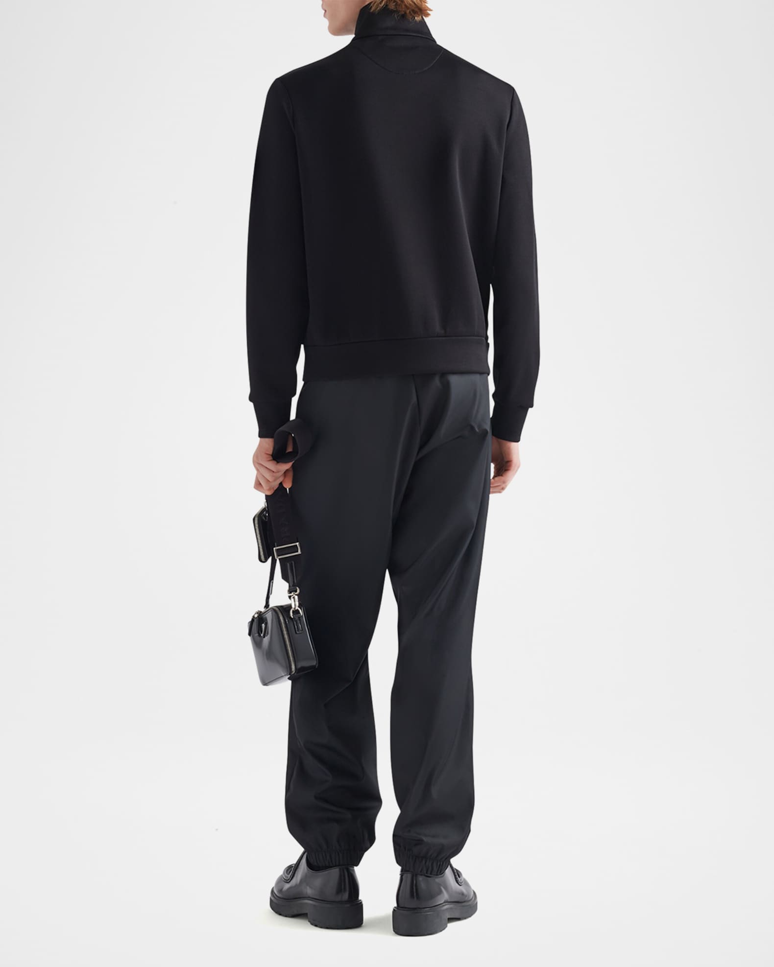 PRADA プラダ STAND COLLAR ナイロンジャケット Prada Men's Stand-Collar Re-Nylon Fleece Jacket | Neiman Marcus