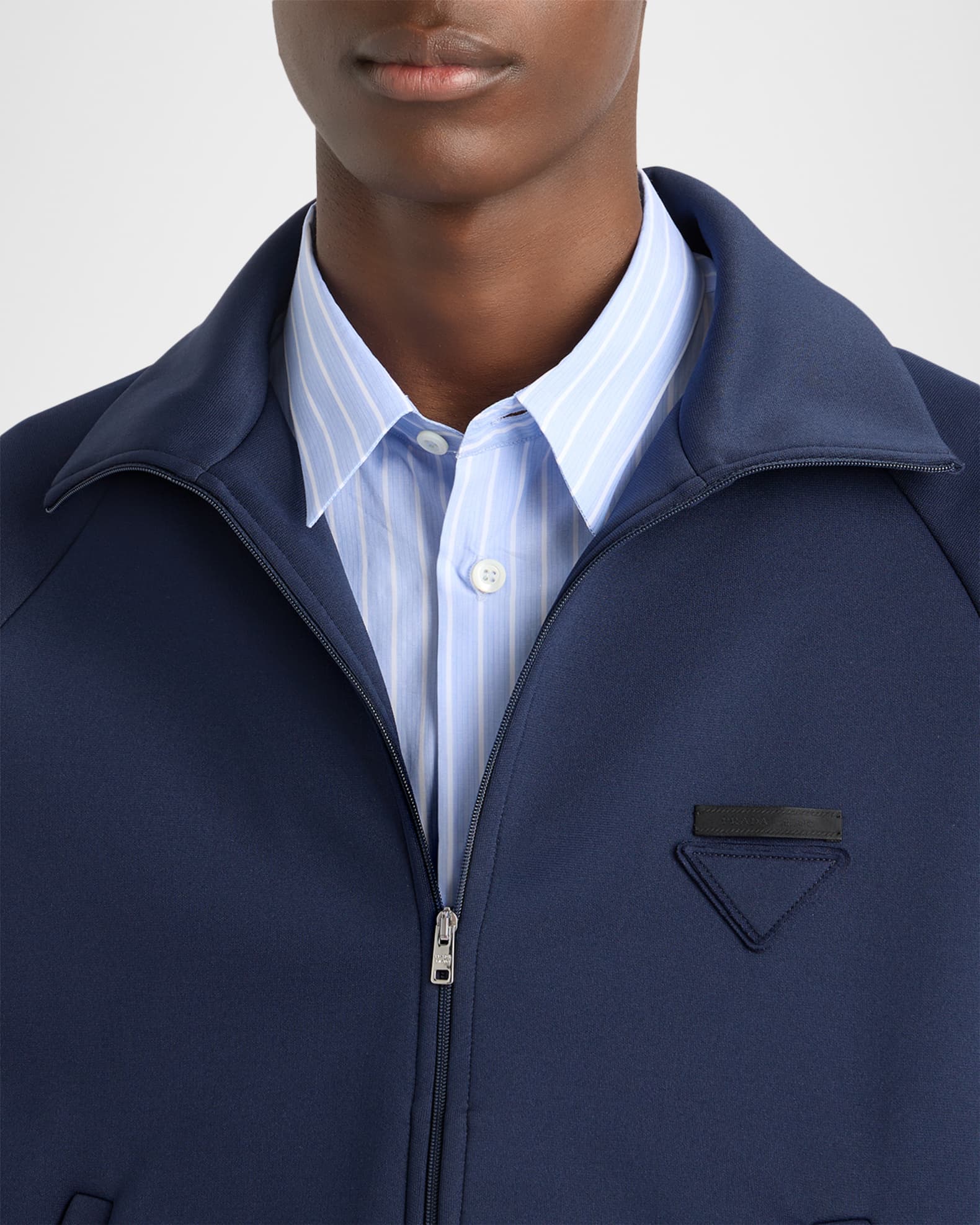 ＊PRADA＊テクニカルファブリックウィンドジャケット Prada Men's Zip-Front Technical Jacket | Neiman Marcus