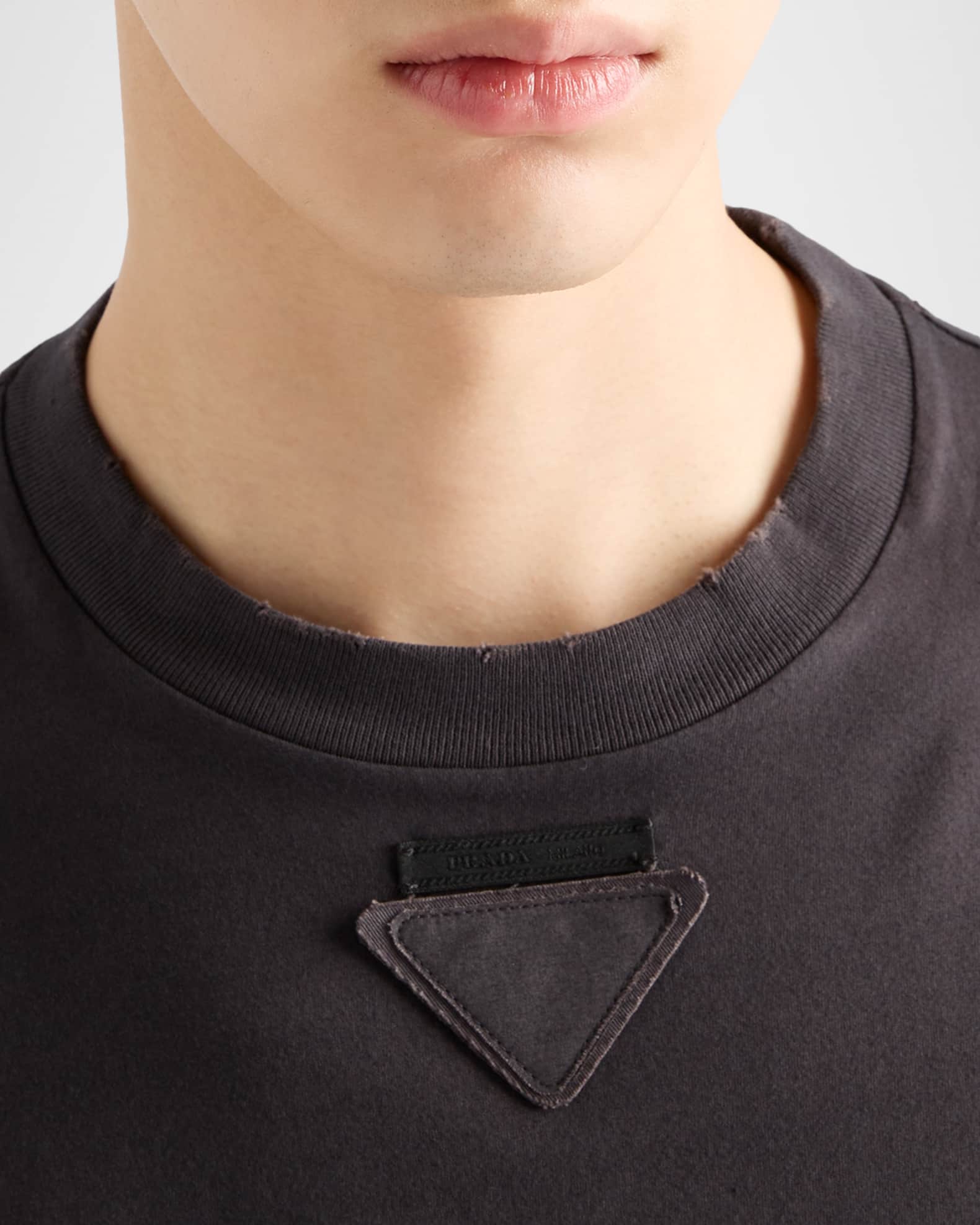 Prada Men's Cotton Long-Sleeve T-Shirt | Neiman Marcus