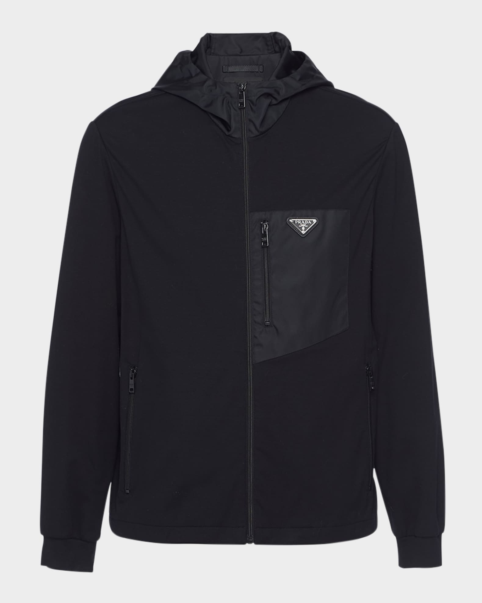 Prada Men's Technical Cotton and Re-Nylon Cardigan | Neiman Marcus