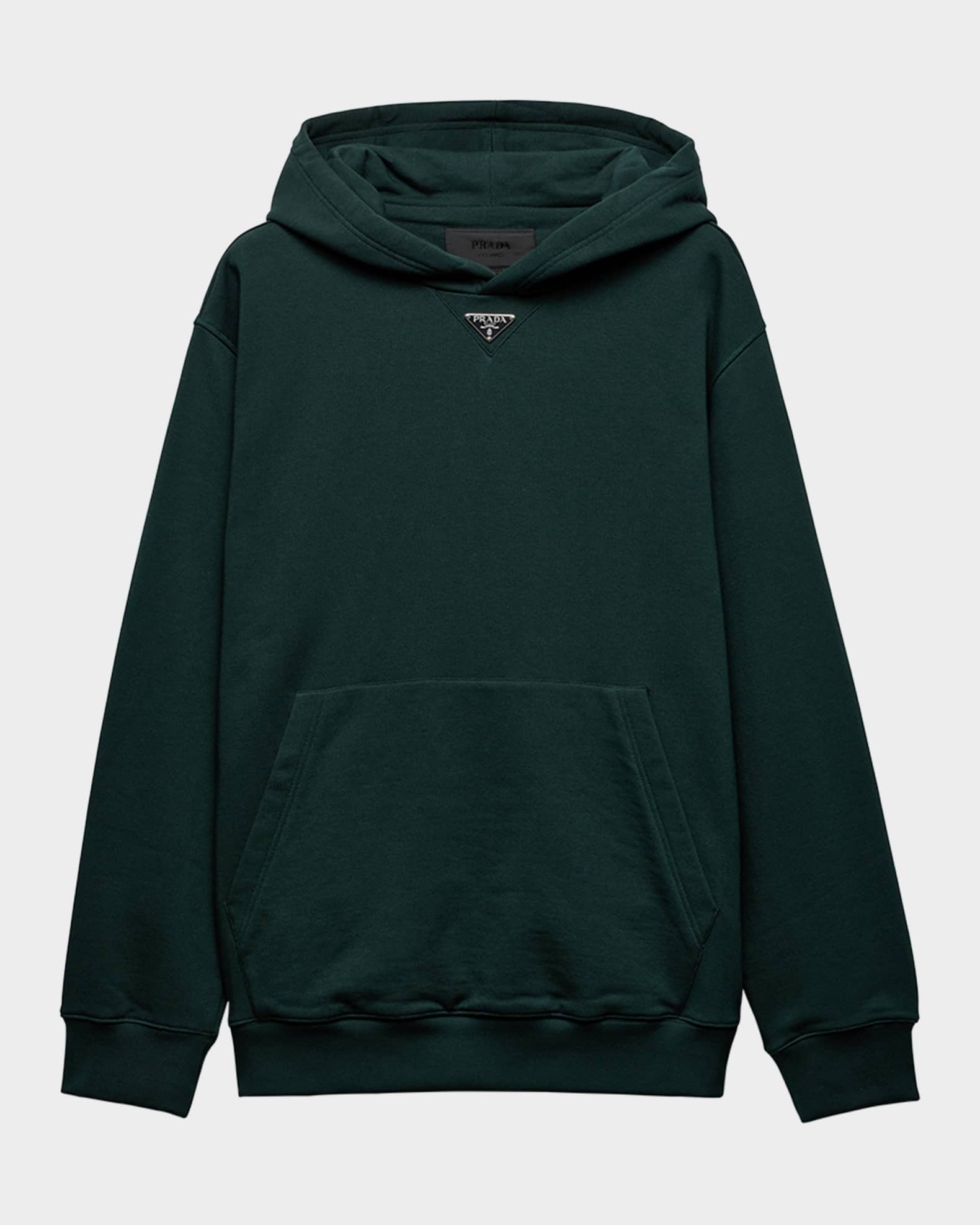 Prada Men's Enamel Triangle Logo Hoodie | Neiman Marcus