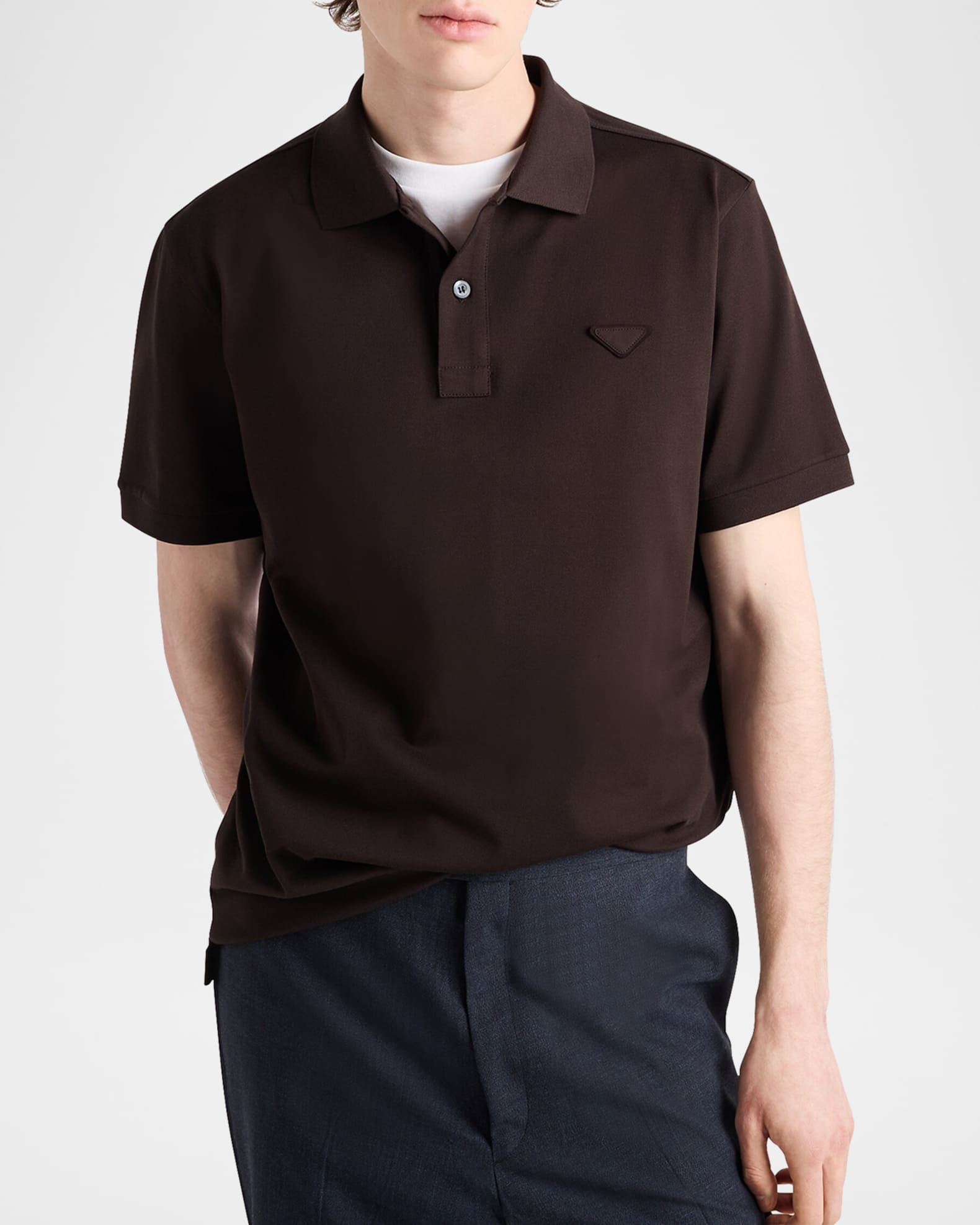 Prada Men's Pique Polo Shirt | Neiman Marcus