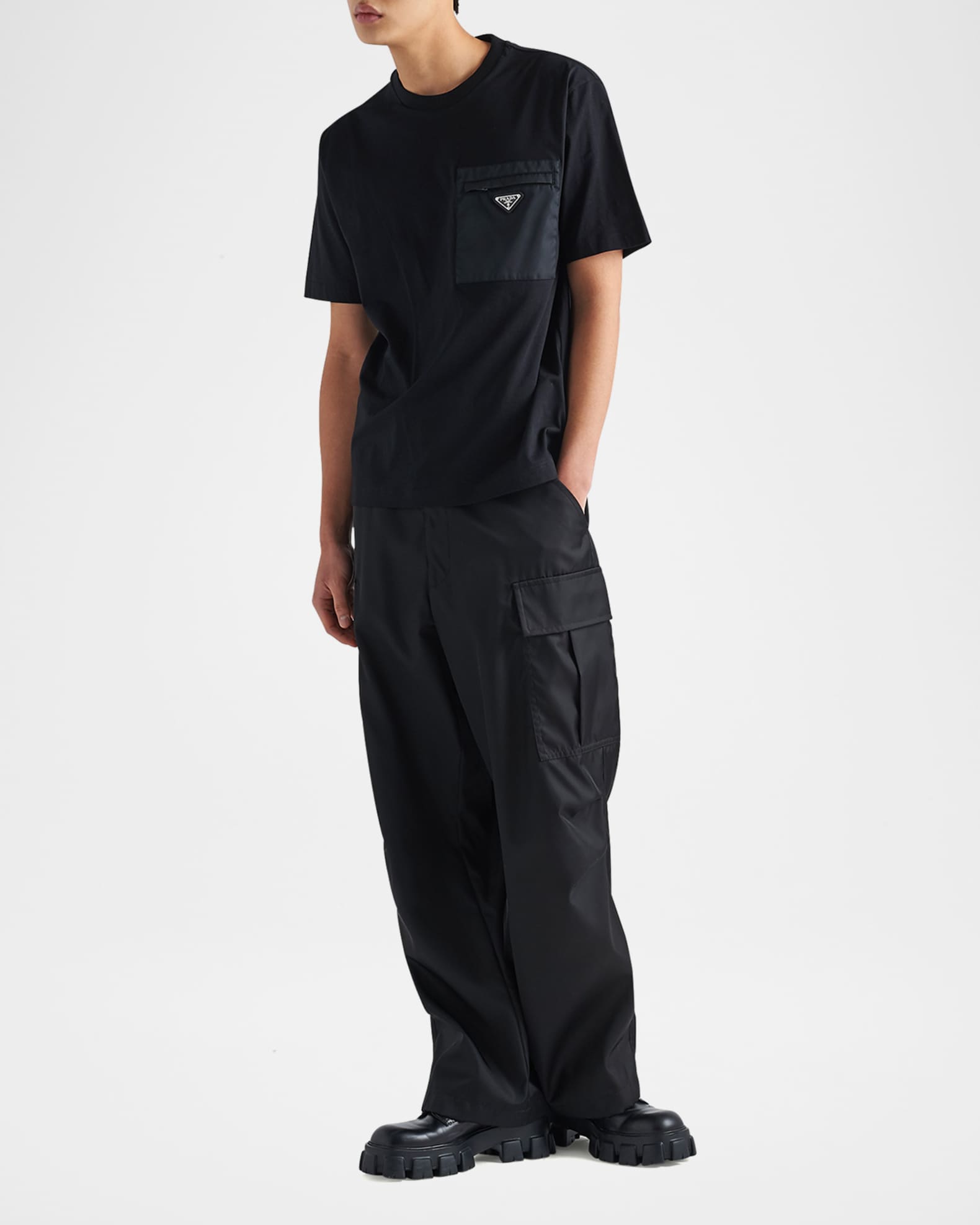 Prada Men's Jersey Logo Pocket T-Shirt - Bergdorf Goodman