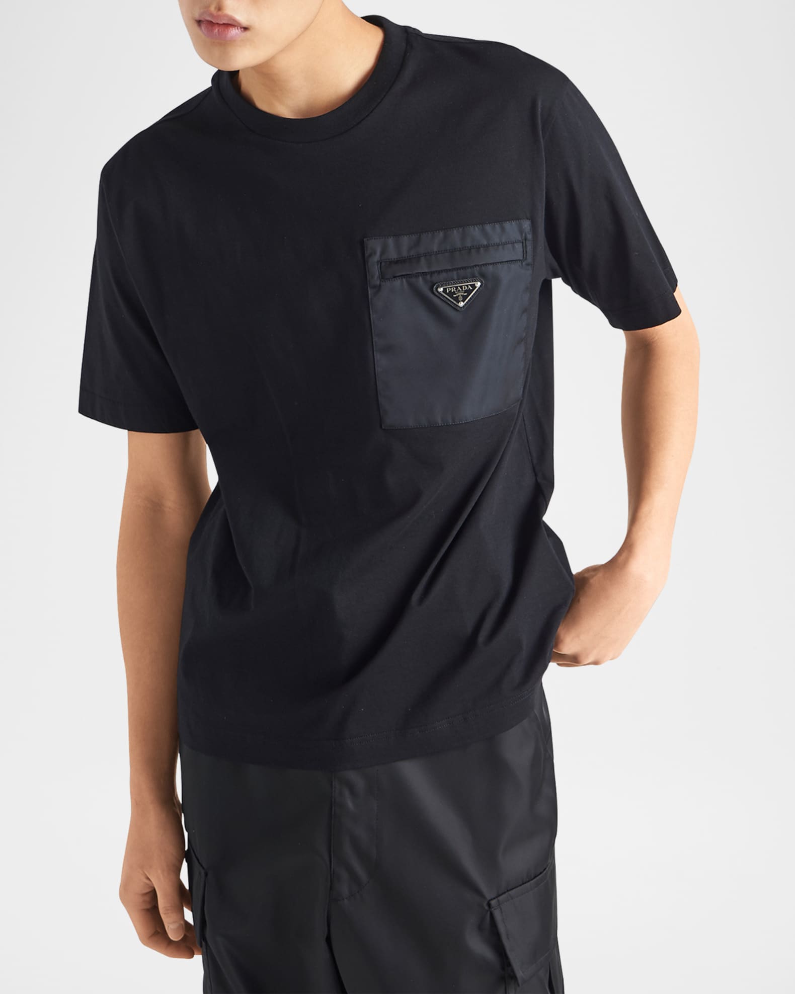 Prada Men's Jersey Logo Pocket T-Shirt | Neiman Marcus