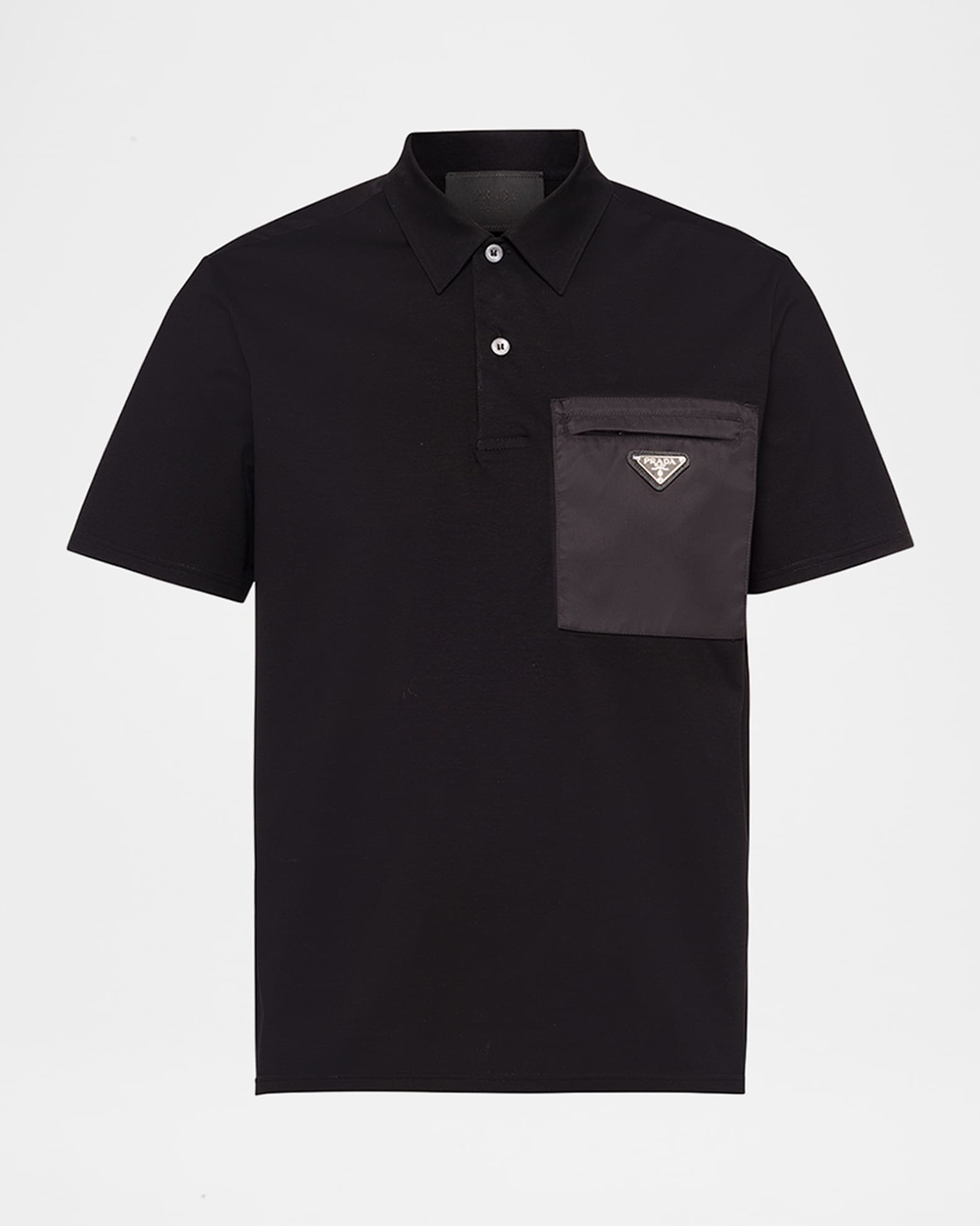 トップス PRADA logo plate polo shirt Prada Men's Satin-Patch Logo Polo Shirt | Neiman Marcus