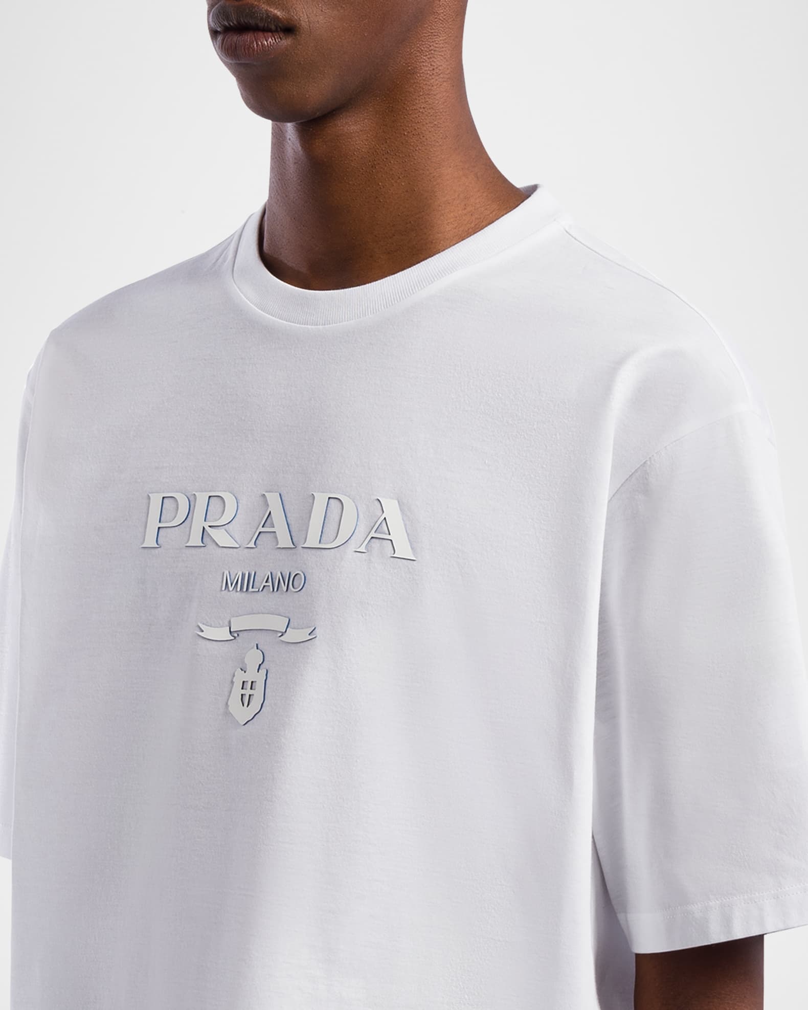 Tシャツ・カットソー PRADA  Crest Cotton T-Shirt Prada Men's Crest Jersey T-Shirt | Neiman Marcus