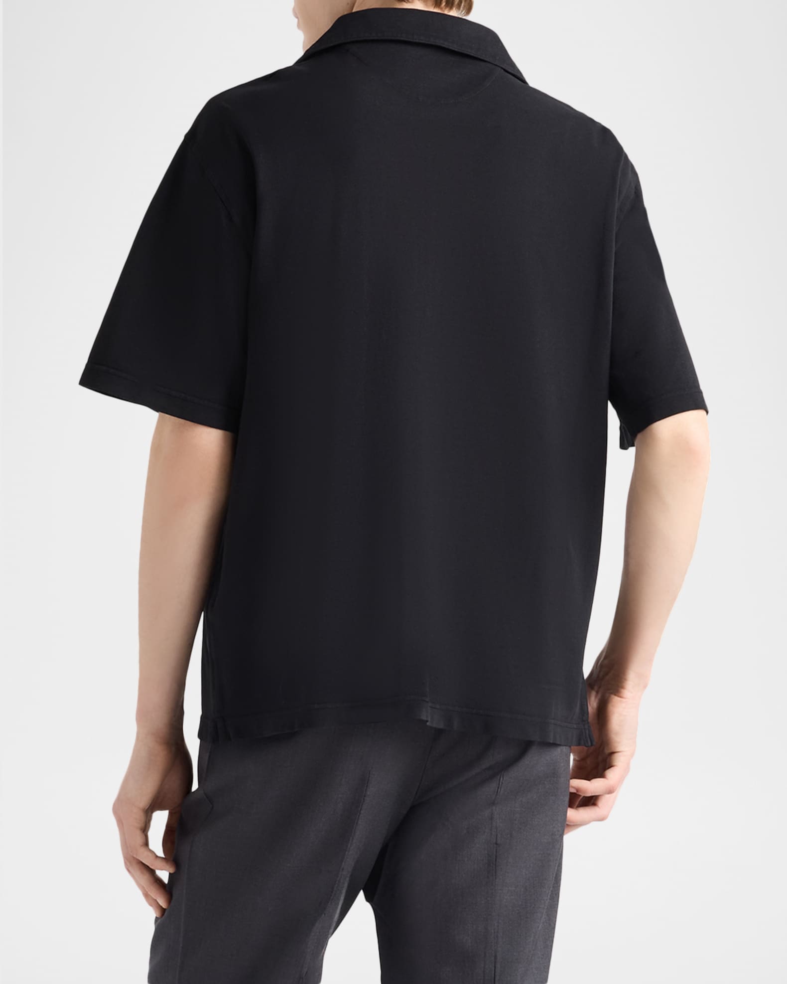 Prada Men's Cotton Pique Short-Sleeve Shirt | Neiman Marcus
